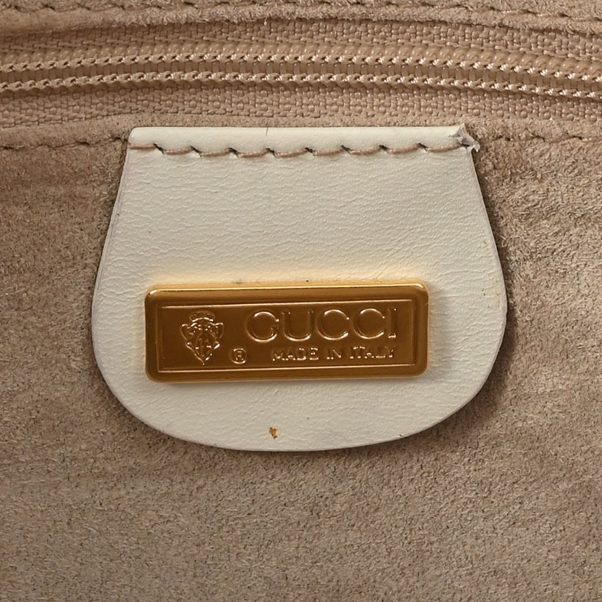 Gucci White Leather Pochette Shoulder Bag