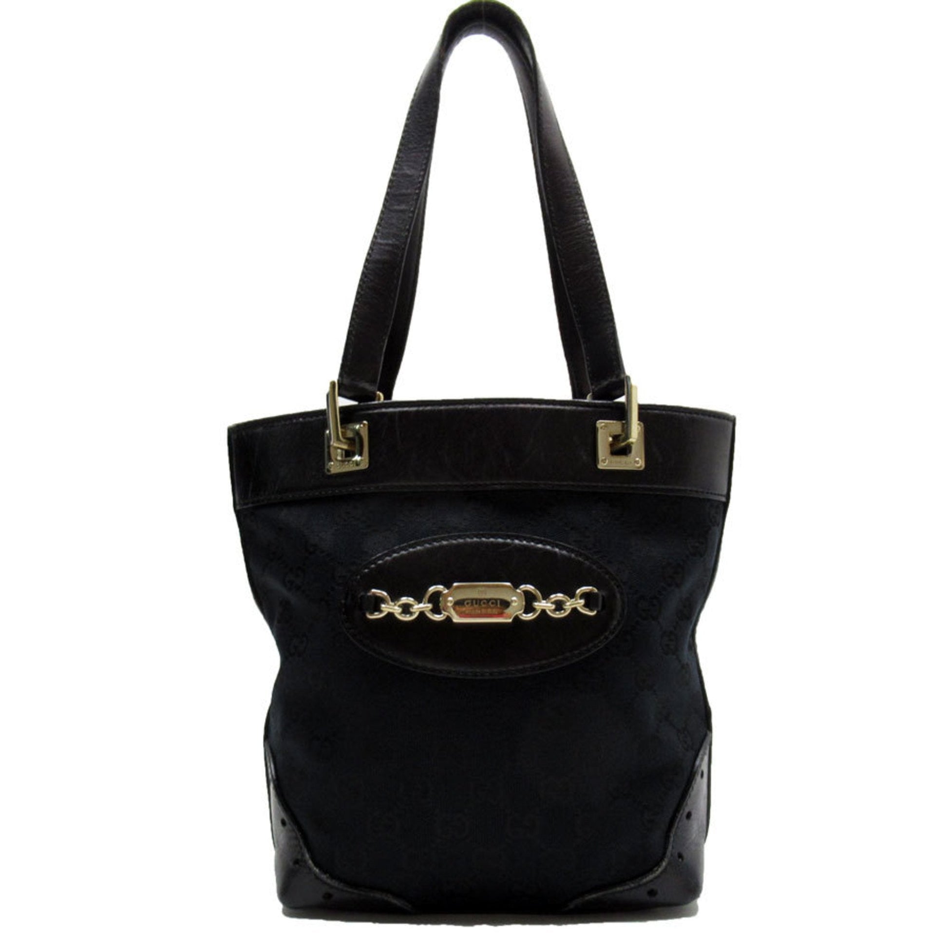 Gucci Black Gg Canvas Shoulder Bag