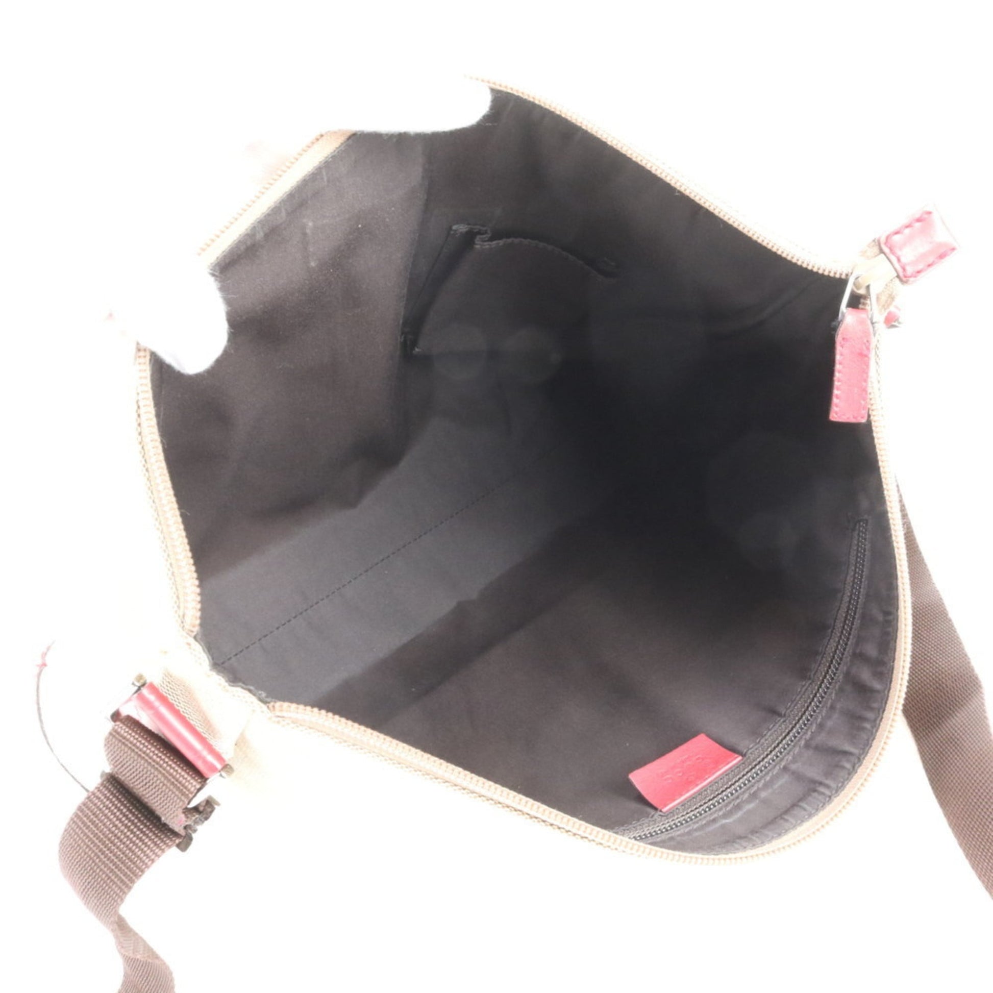 Gucci Brown Leather Canvas Shoulder Bag