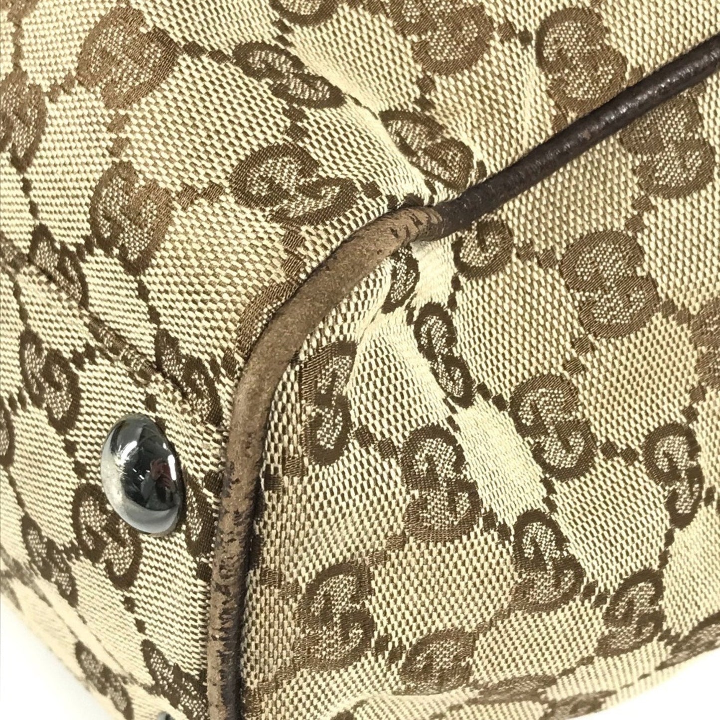 Gucci Beige Dark Brown Gg Canvas Shoulder Bag Tote Bag