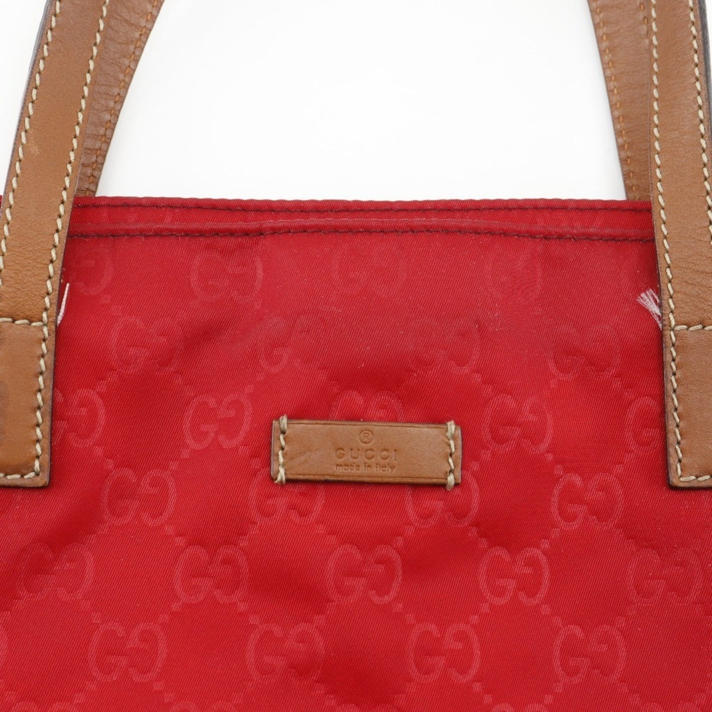 Gucci Red Color Nylon Boston Bag Handbag
