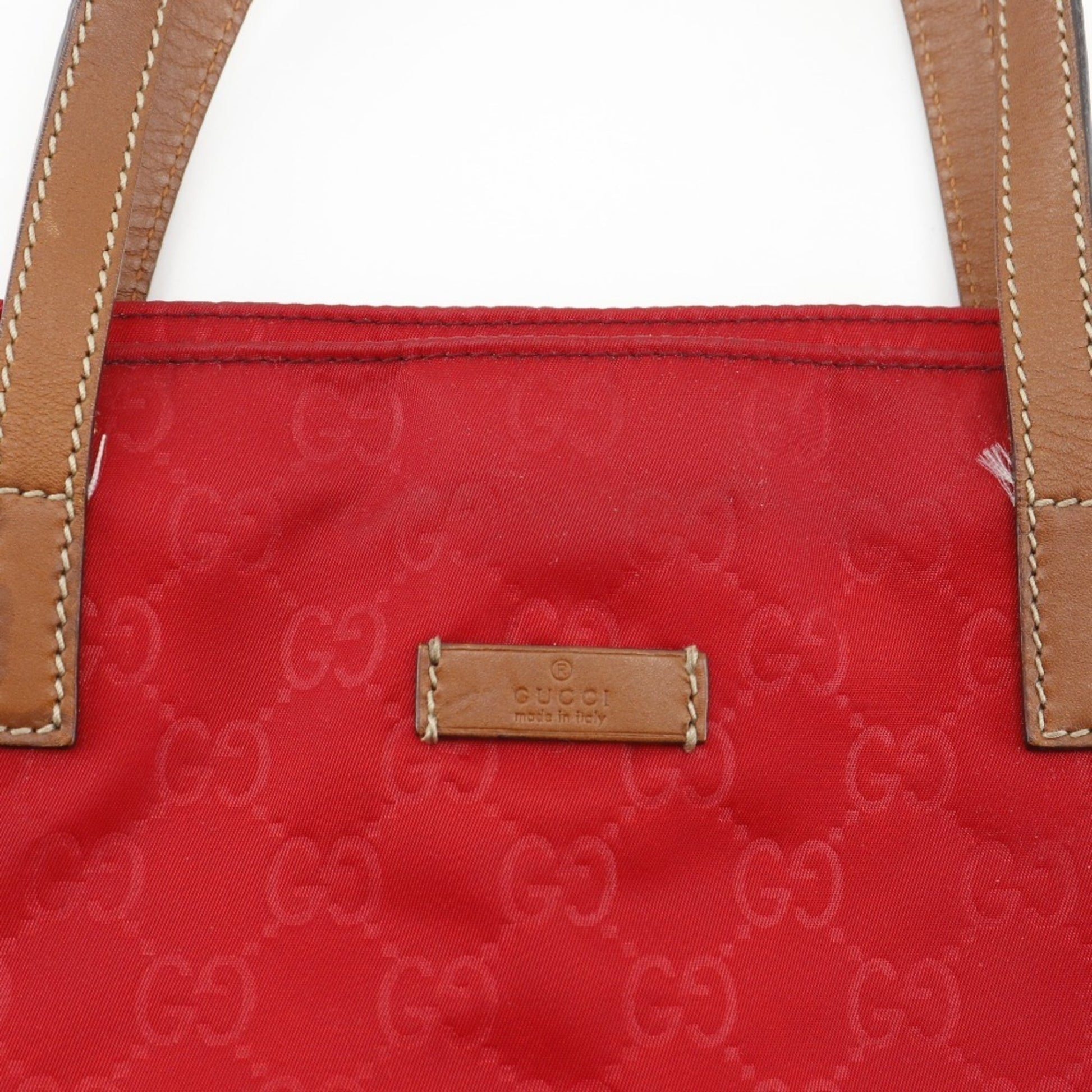 Gucci Red Color Nylon Boston Bag Handbag