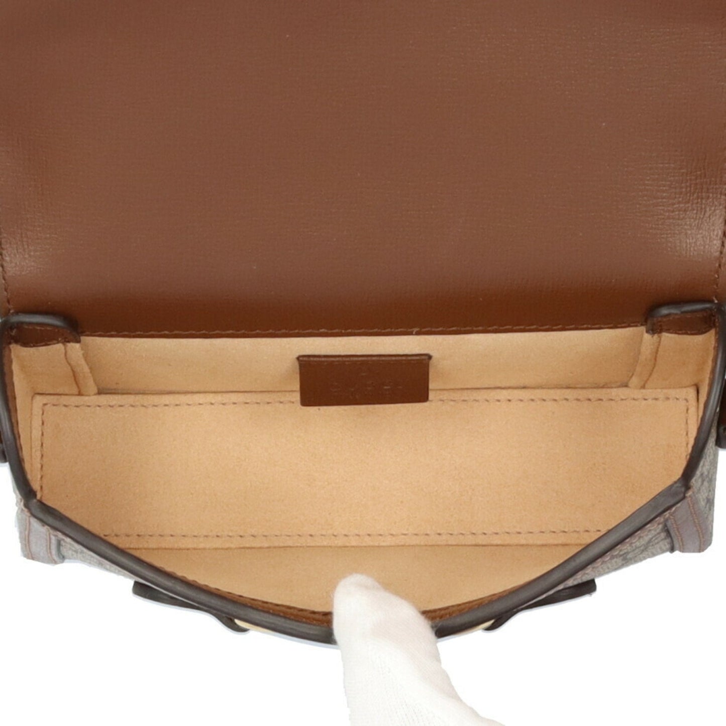 Gucci Horsebit Beige Brown Gg Supreme Shoulder Bag