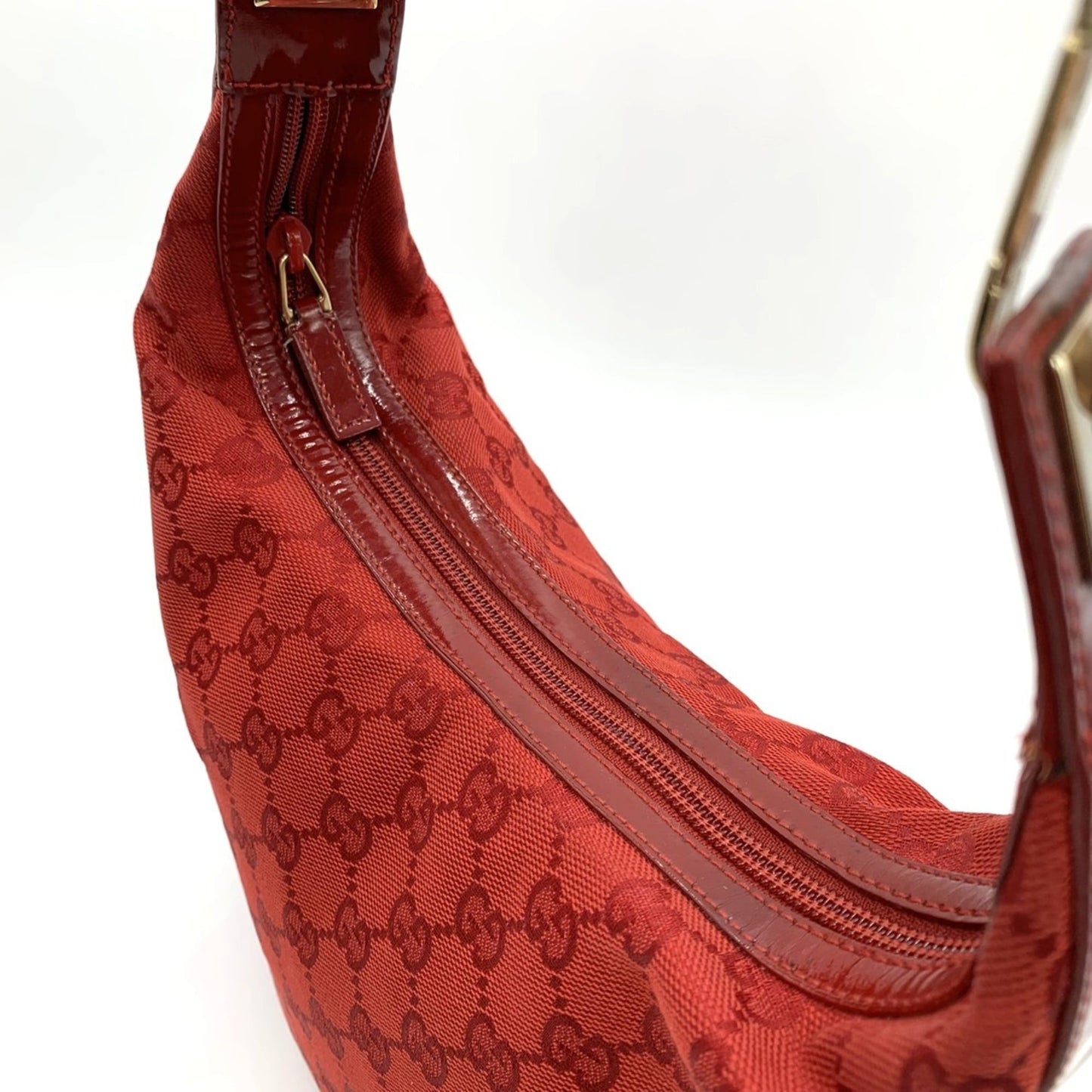 Gucci Red Color Gg Canvas Shoulder Bag