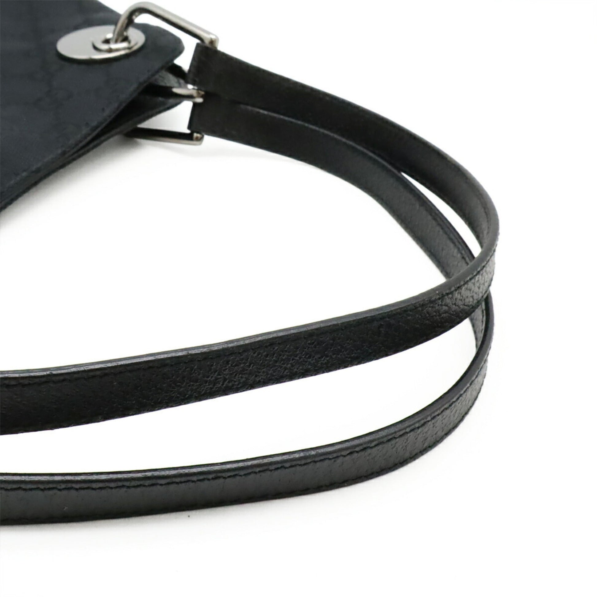 Gucci Black Gg Canvas Shoulder Bag Tote Bag