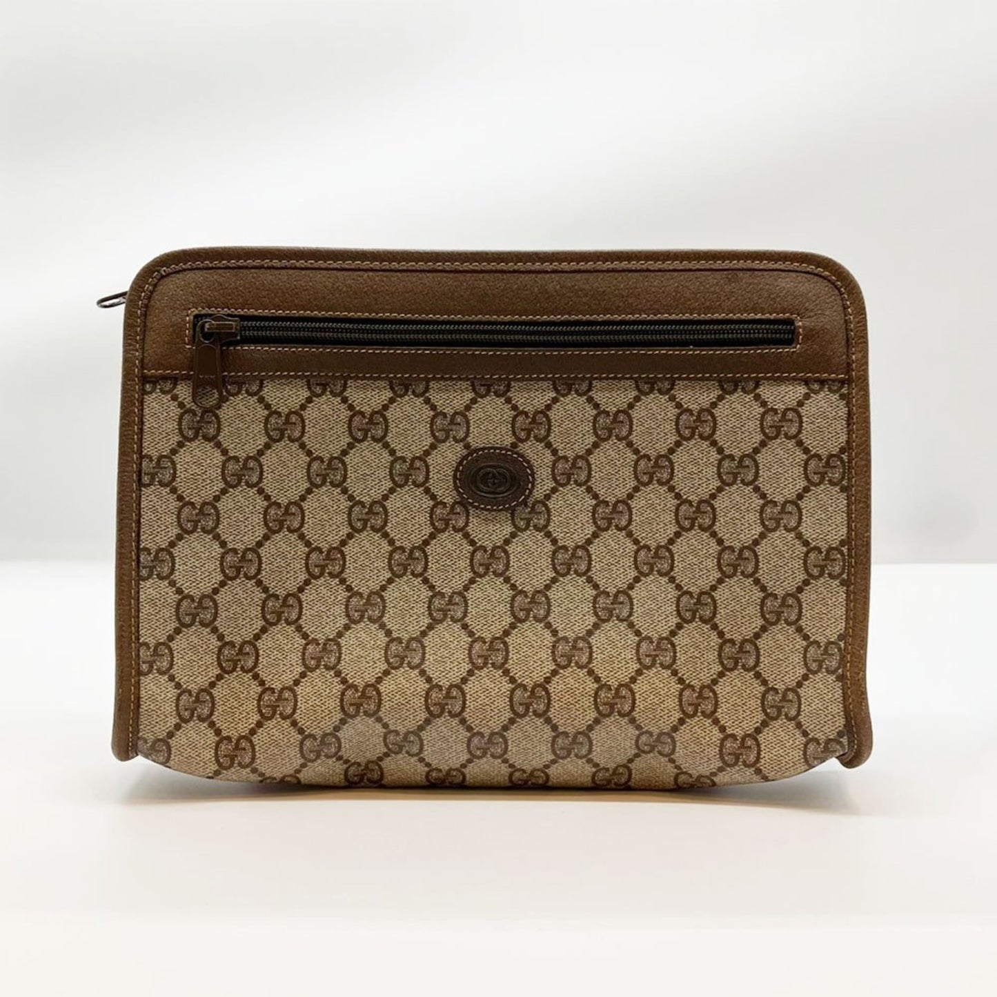Gucci Brown Gg Plus Clutch Bag