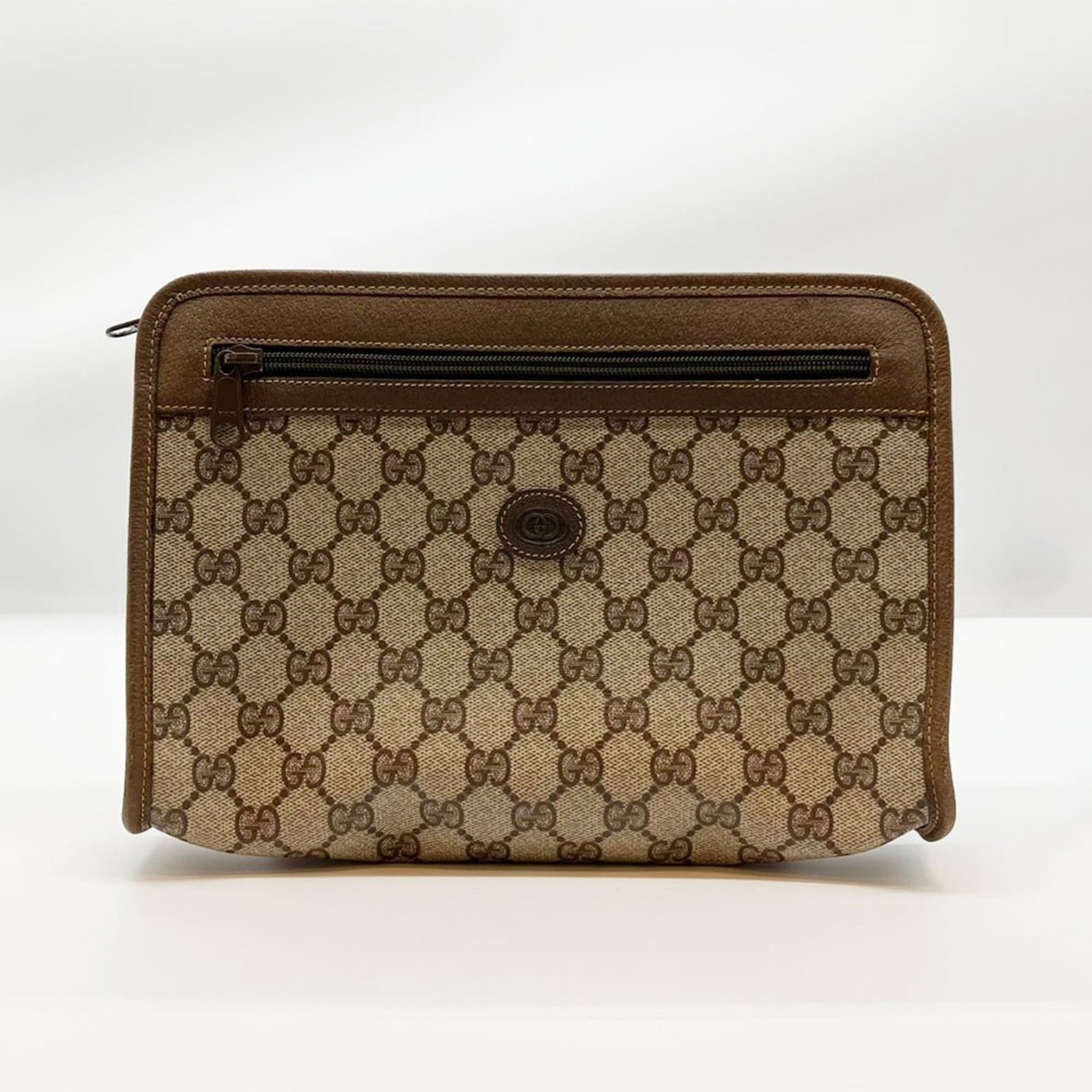 Gucci Brown Gg Plus Clutch Bag