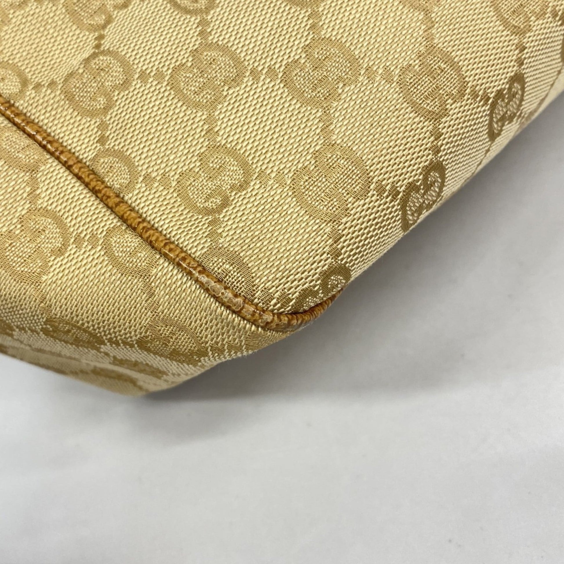 Gucci Beige Brown Canvas Tote Bag