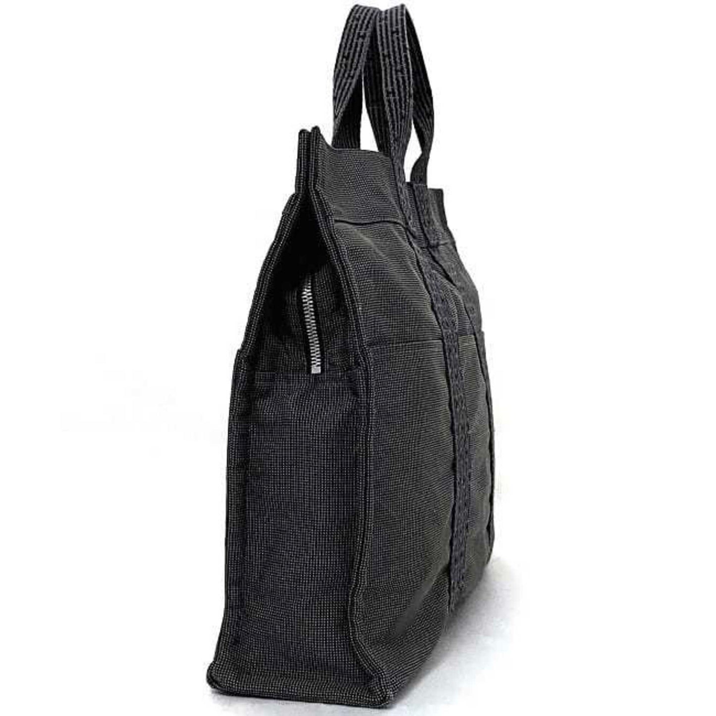 Hermes Her Line Tote Bag Canvas Gray Canvas Tote Bag