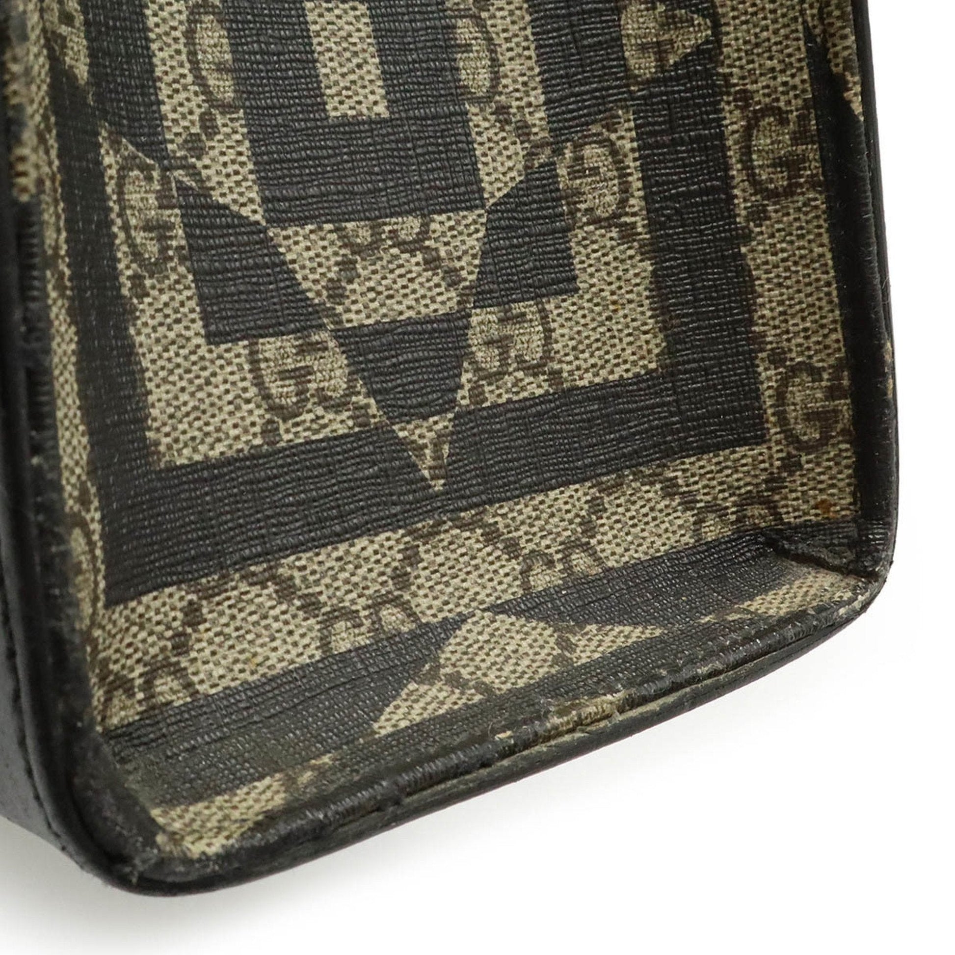 Gucci Beige Black Pvc Leather Shoulder Bag Tote Bag