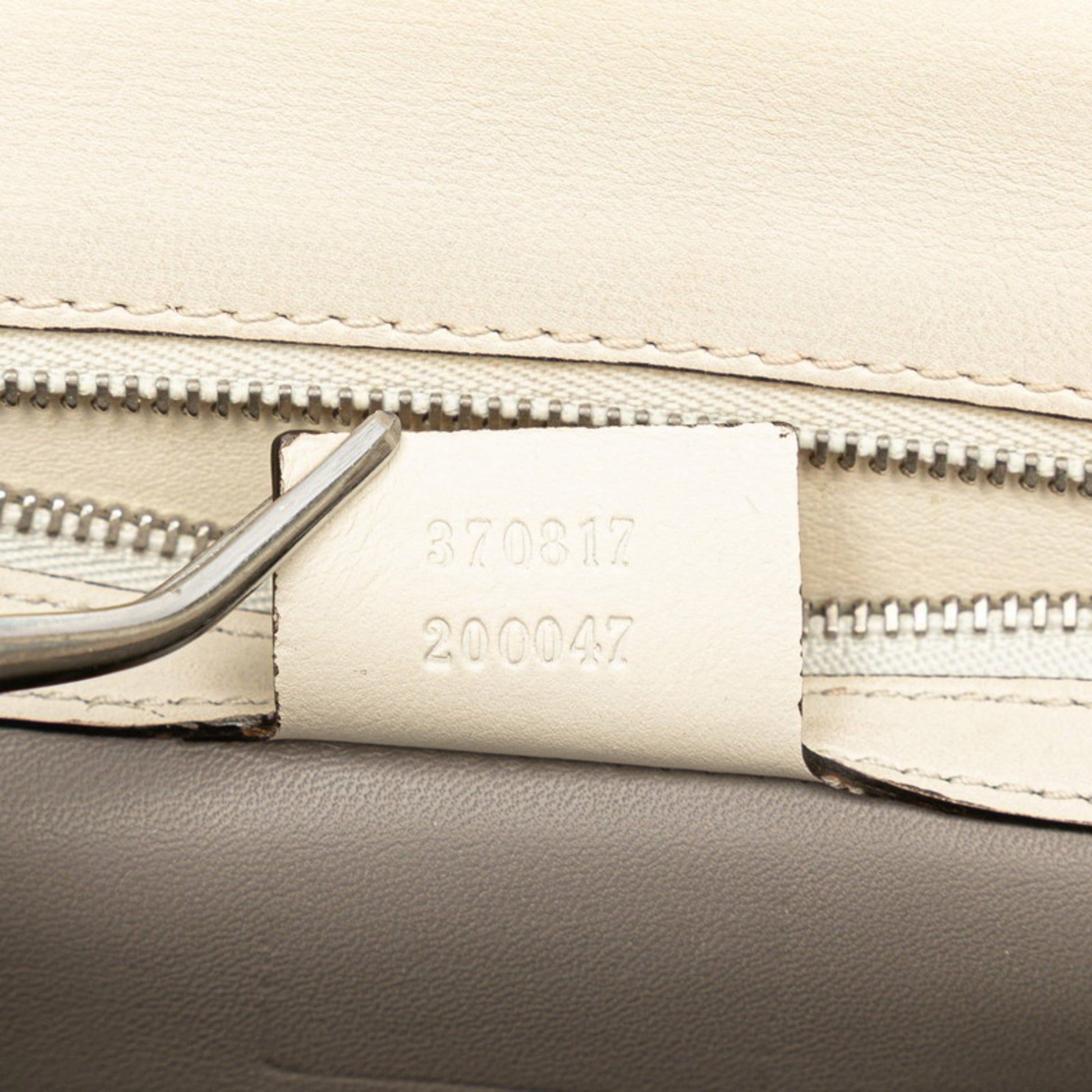 Gucci Gray White Leather Shoulder Bag