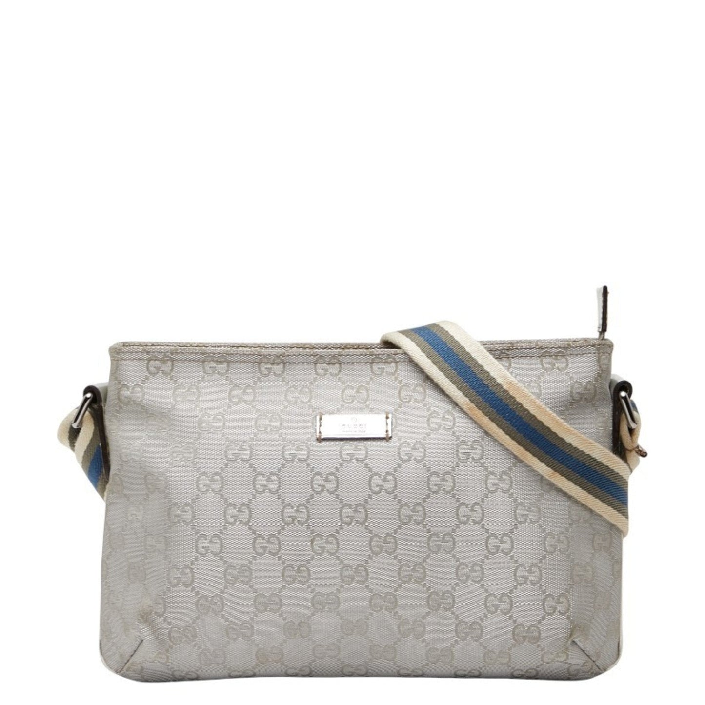 Gucci Gg Canvas Silver Gg Canvas Shoulder Bag