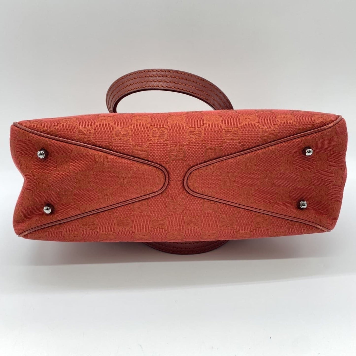 Gucci Red Color Gg Canvas Handbag Tote Bag
