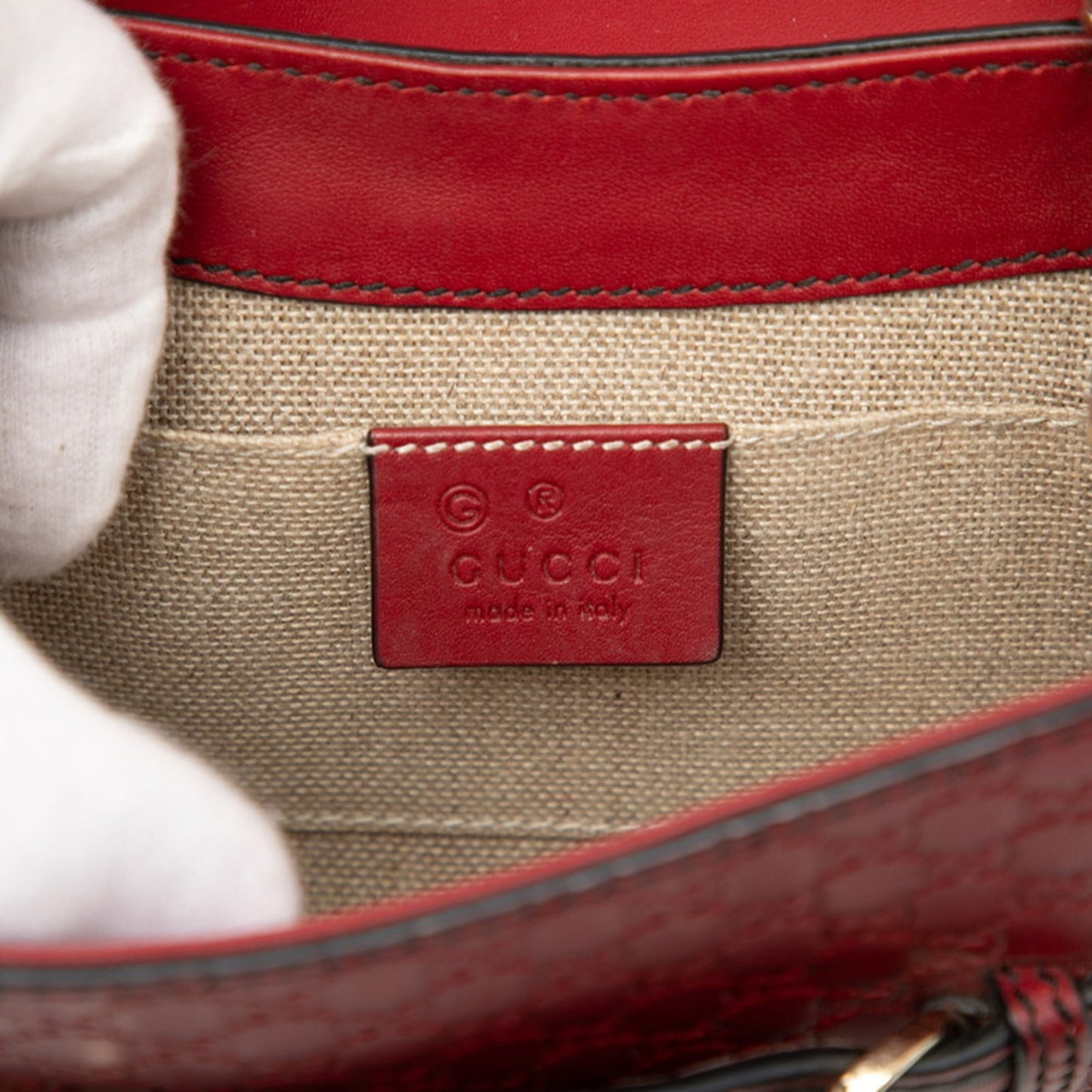 Gucci Red Color Wine Leather Shoulder Bag
