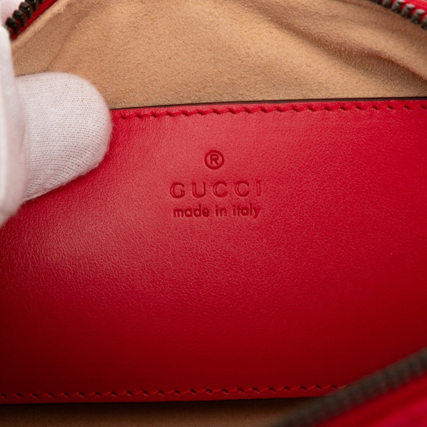 Gucci Red Color Leather Shoulder Bag