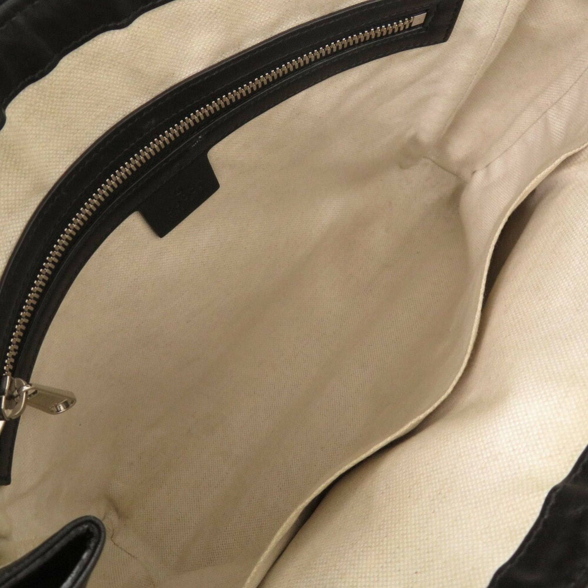 Gucci Black Gg Leather Embossed Leather Messenger Bag Shoulder Bag