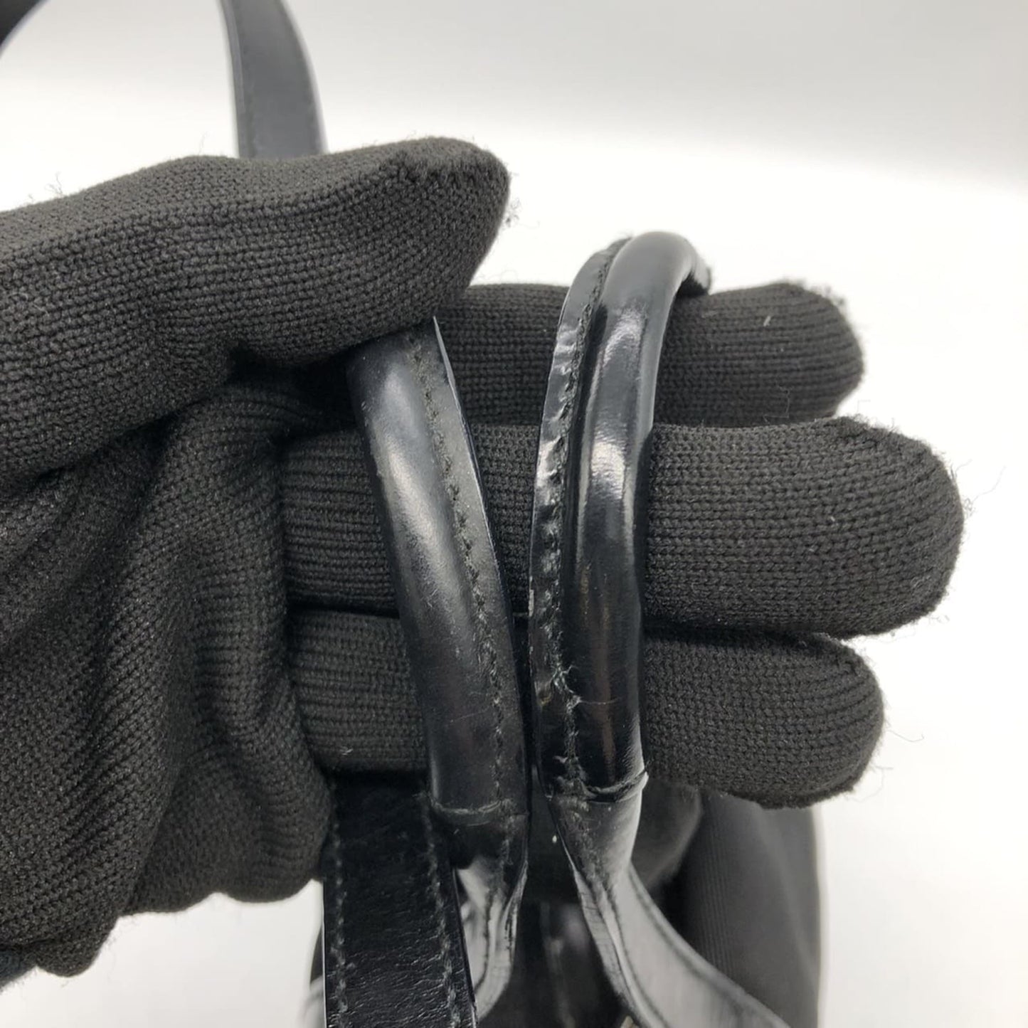 Gucci Black Canvas Leather Handbag Shoulder Bag
