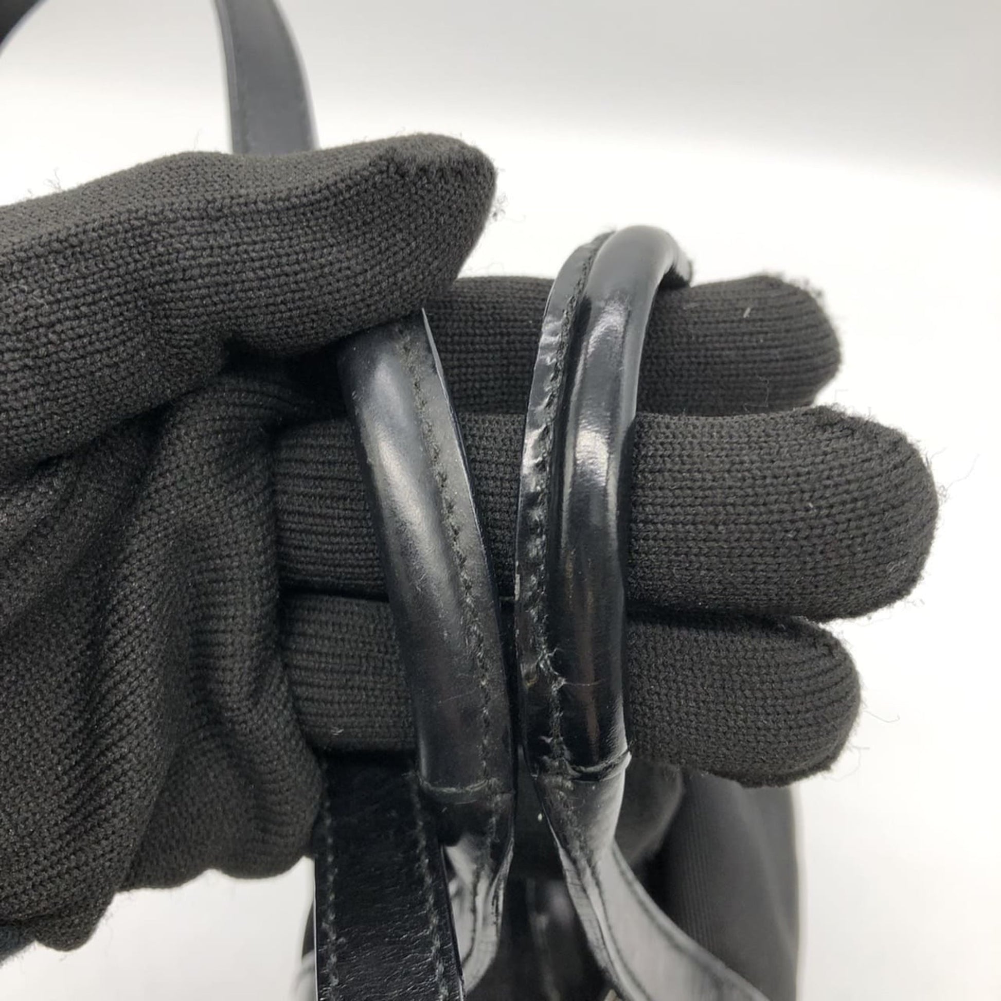 Gucci Black Canvas Leather Handbag Shoulder Bag