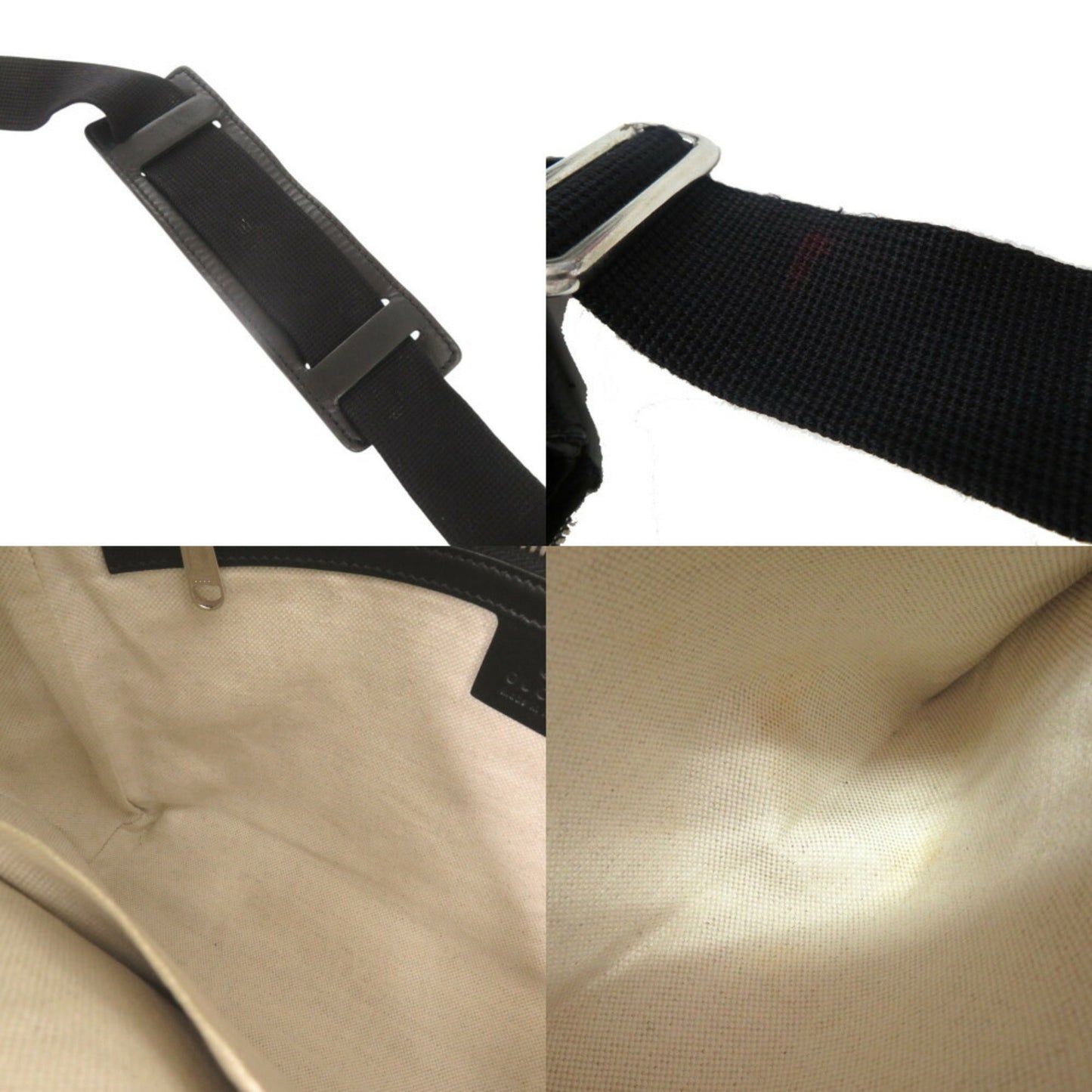 Gucci Black Gg Leather Embossed Leather Messenger Bag Shoulder Bag