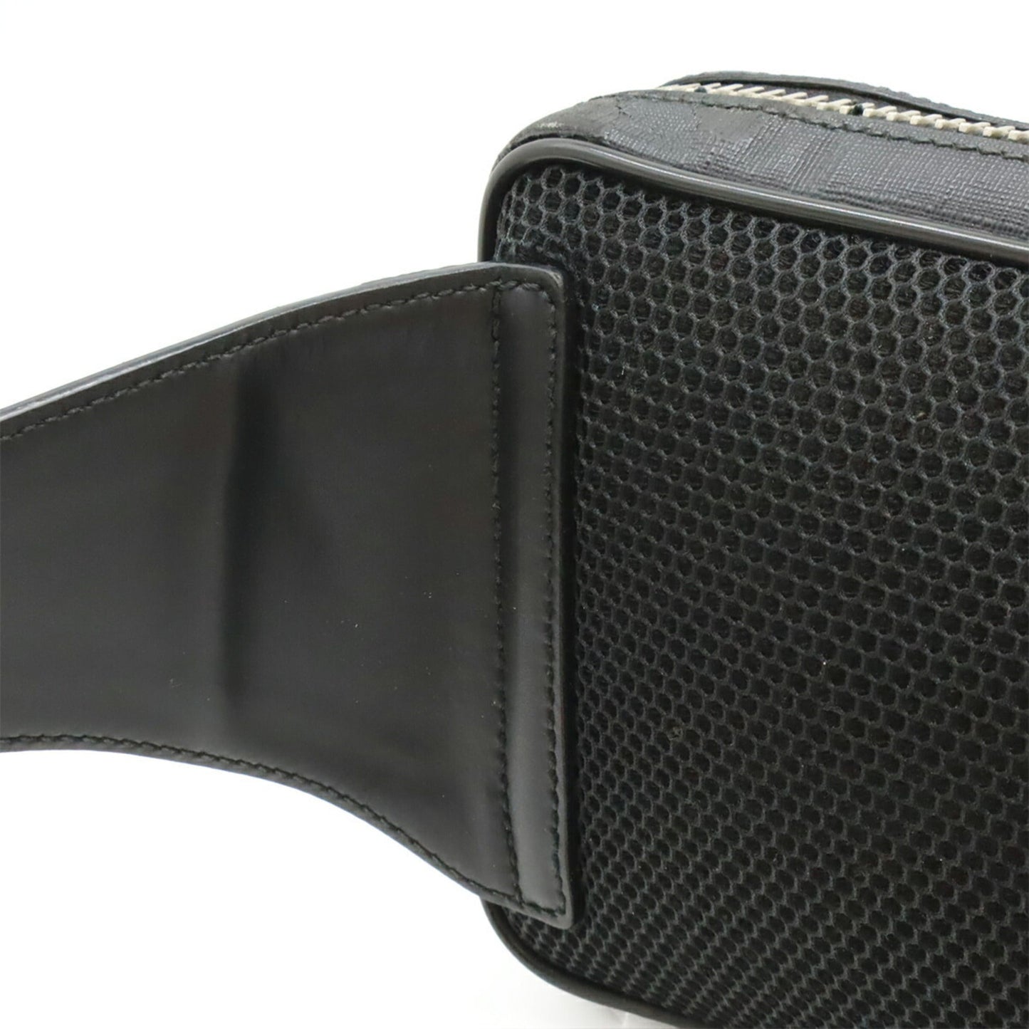 Gucci Black Dark Gray Navy Red Color Pvc Leather Fanny Pack