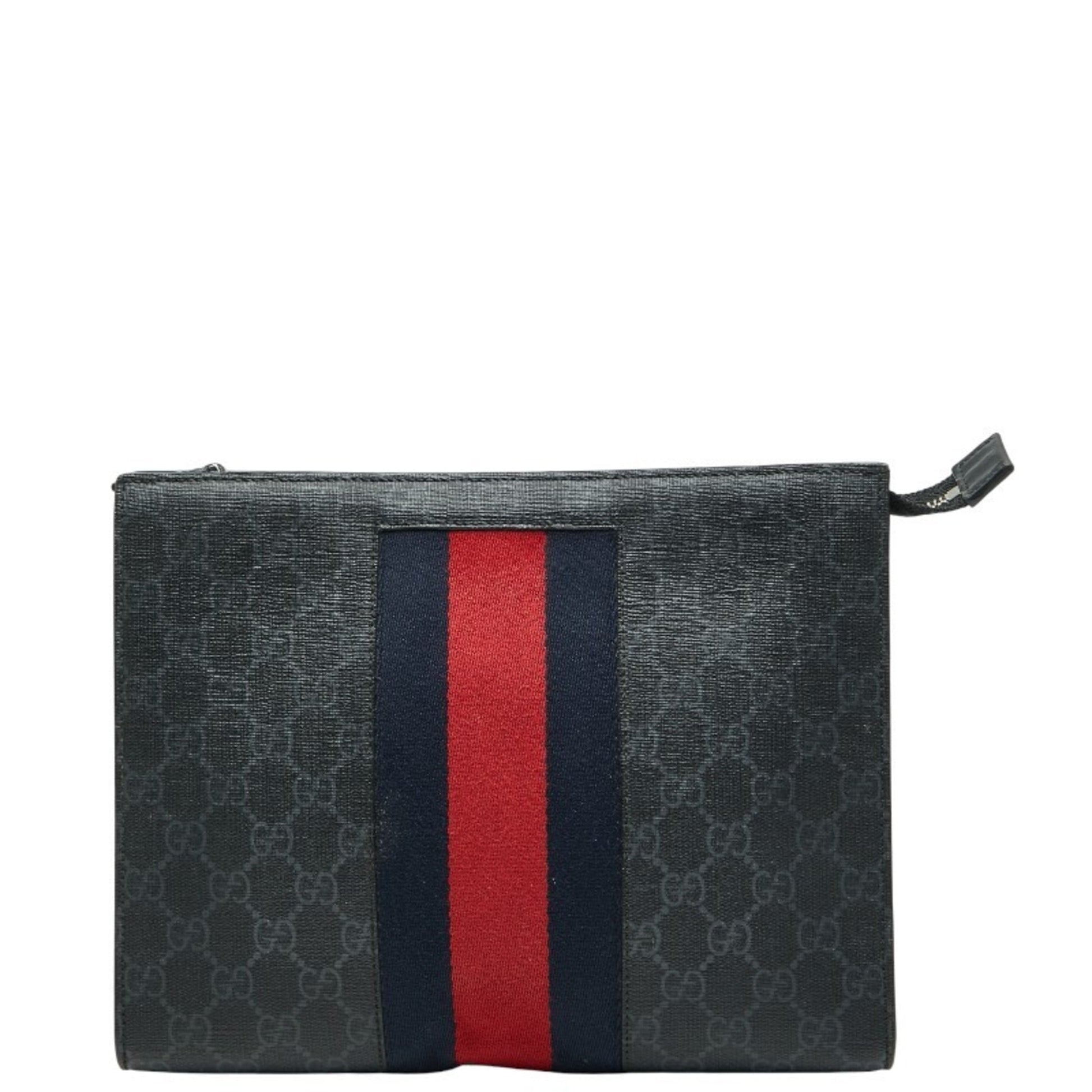 Gucci Black Multi-Color Pvc Leather Clutch Bag