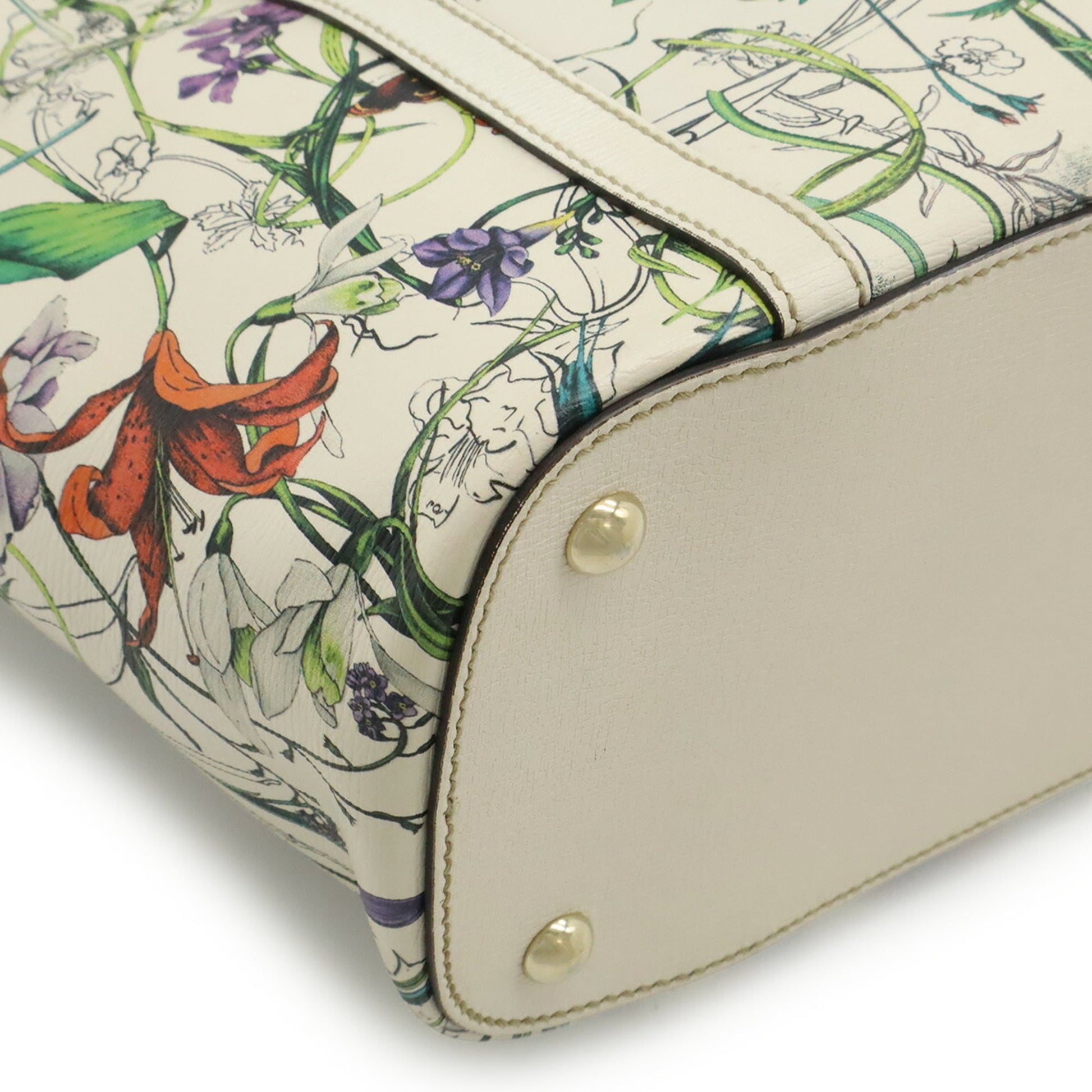 Gucci White Leather Shoulder Bag Tote Bag