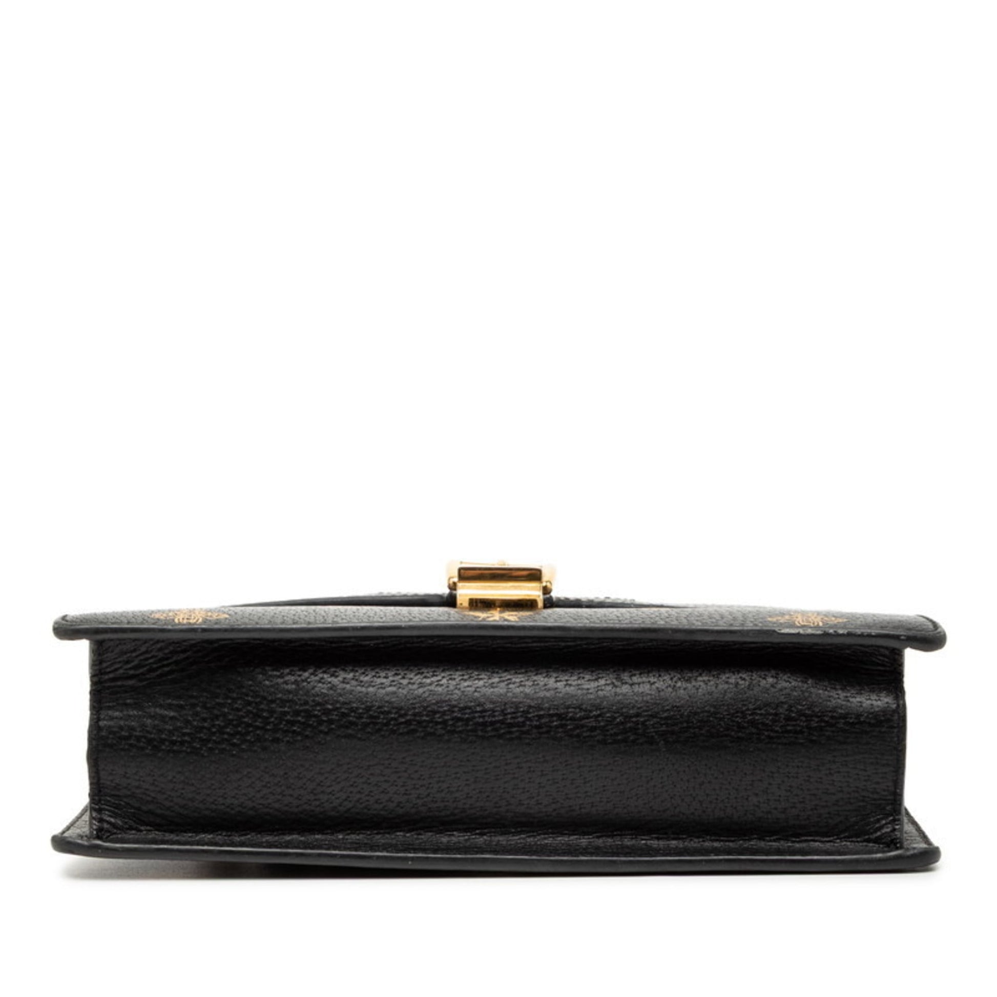 Gucci Black Multi-Color Leather Handbag