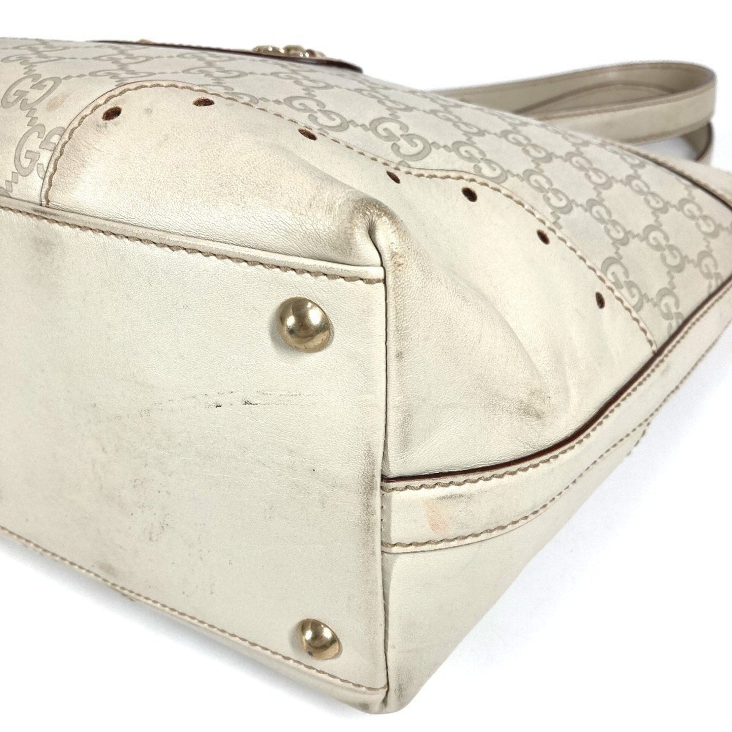Gucci Off-White Leather Shoulder Bag Tote Bag
