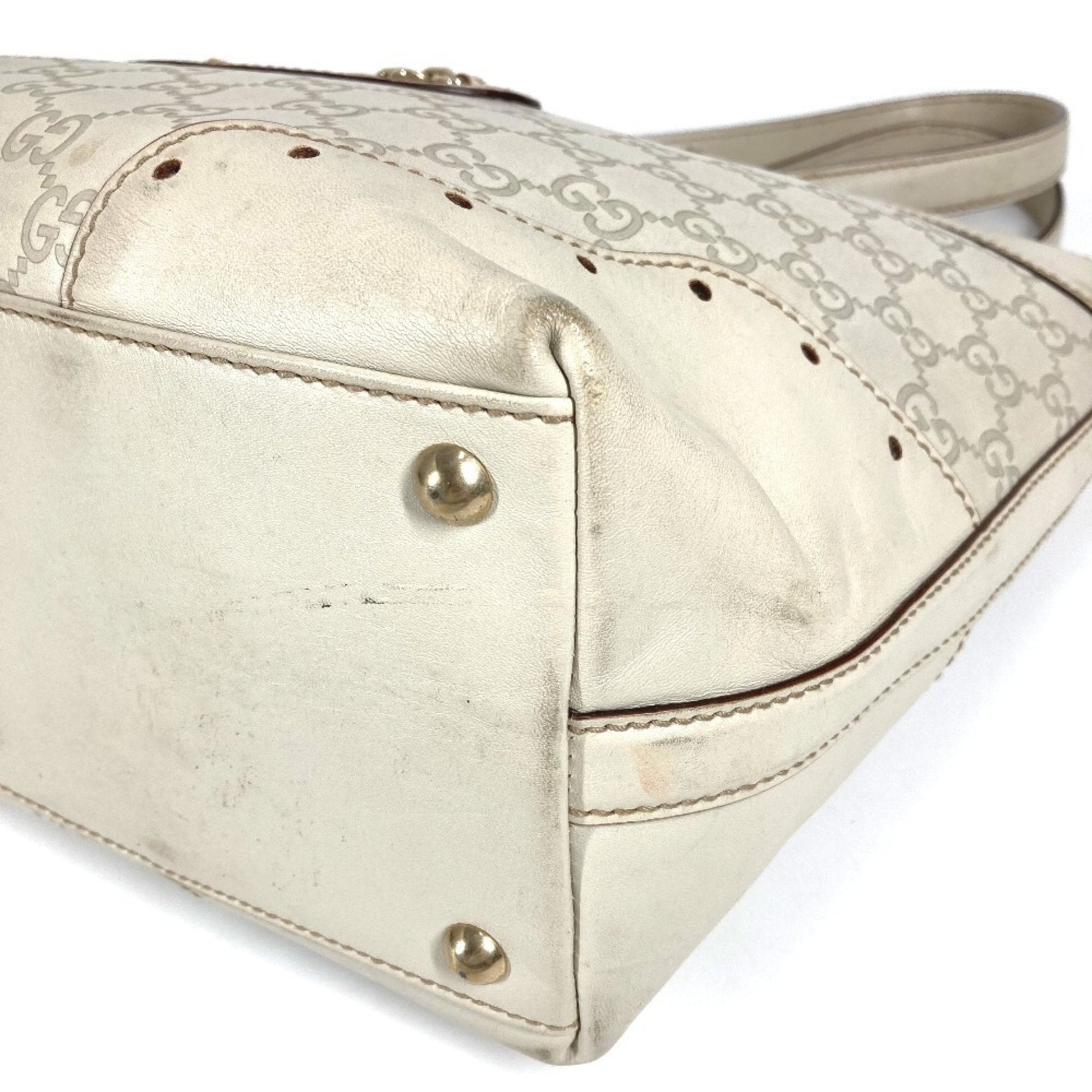Gucci Off-White Leather Shoulder Bag Tote Bag