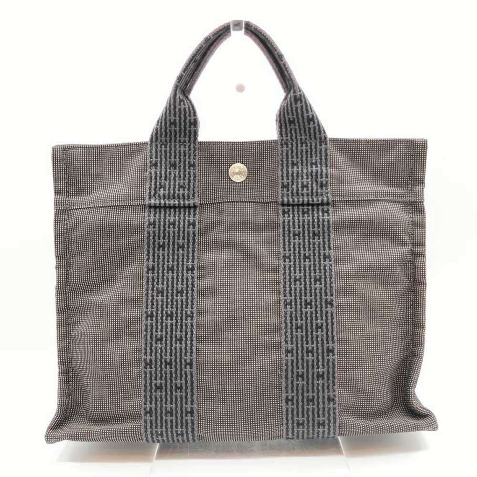 Hermes Her Line Handbag Tote Bag Canvas Gray Tote Bag 7