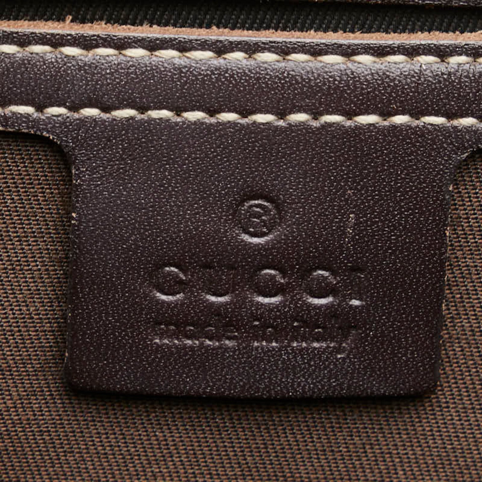 Gucci Beige Brown Pvc Leather Shoulder Bag Tote Bag