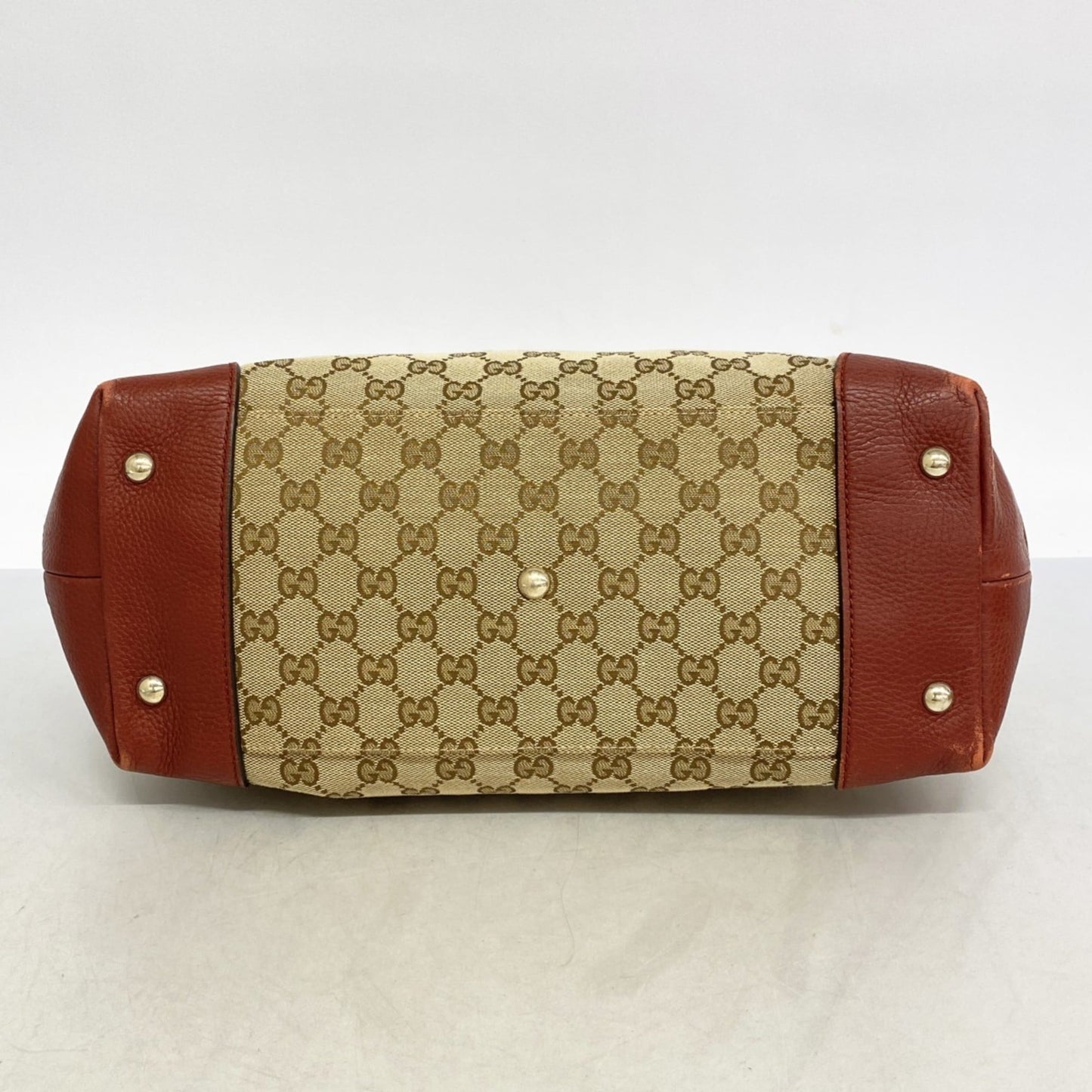 Gucci Beige Red Color Canvas Tote Bag