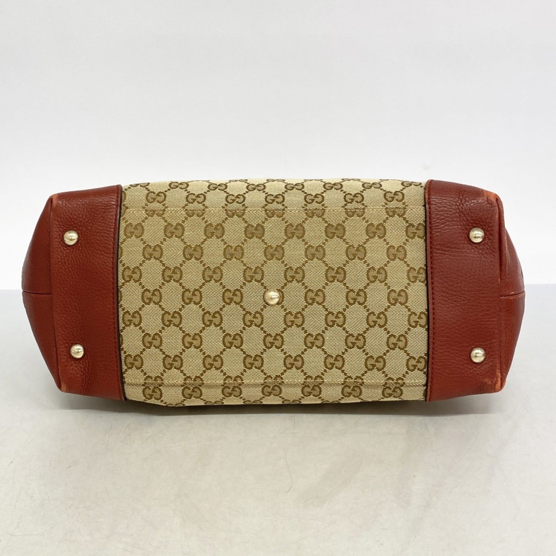 Gucci Beige Red Color Canvas Tote Bag