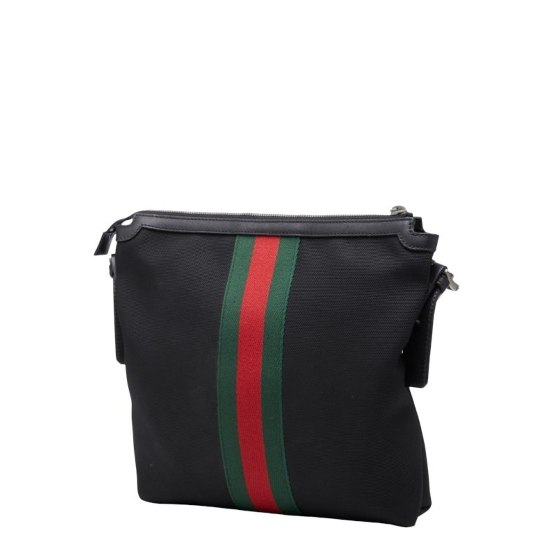 Gucci Black Nylon Leather Shoulder Bag