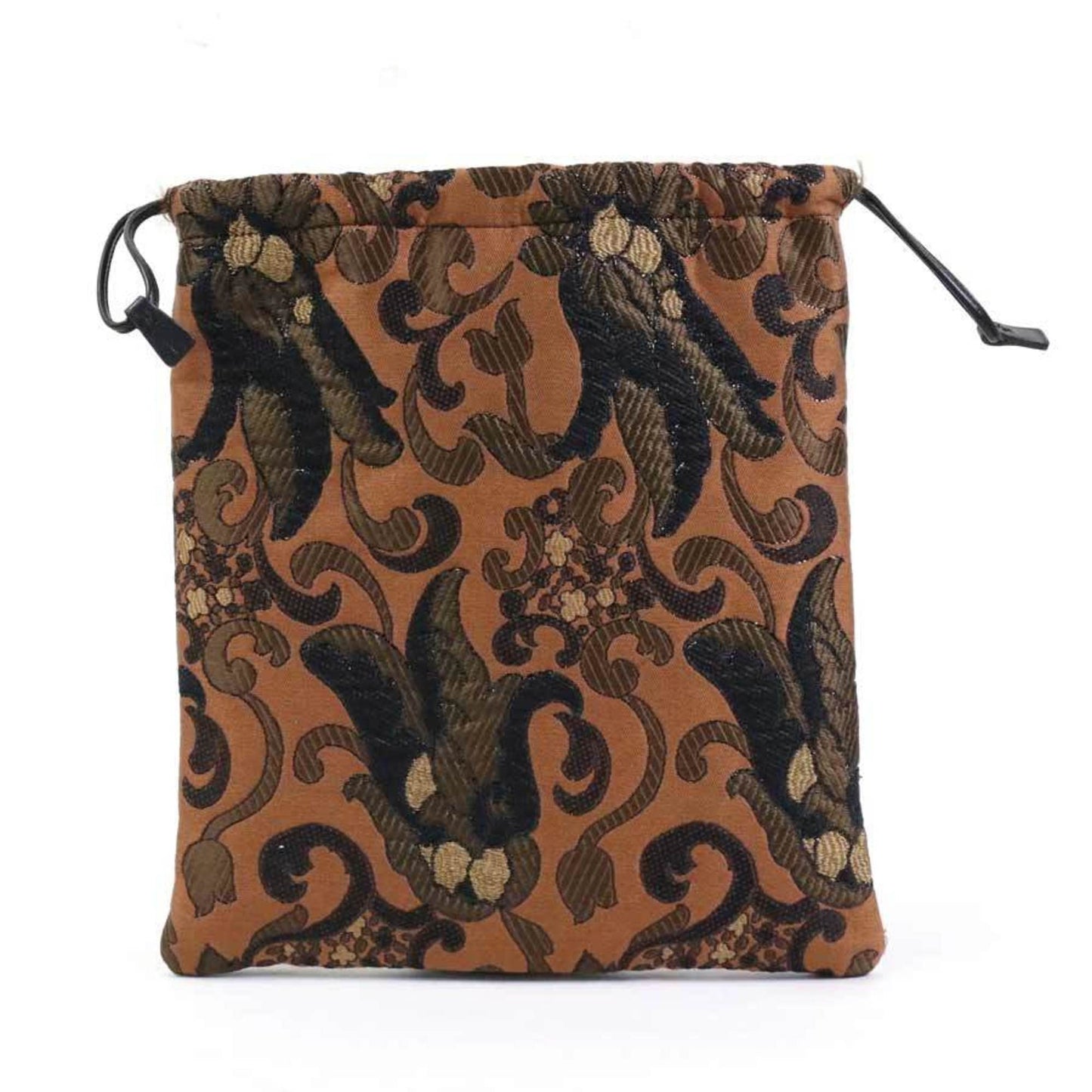 Prada Pouch Drawstring Cotton Acrylic Women Luxury Handbag Brown Clutch Bag