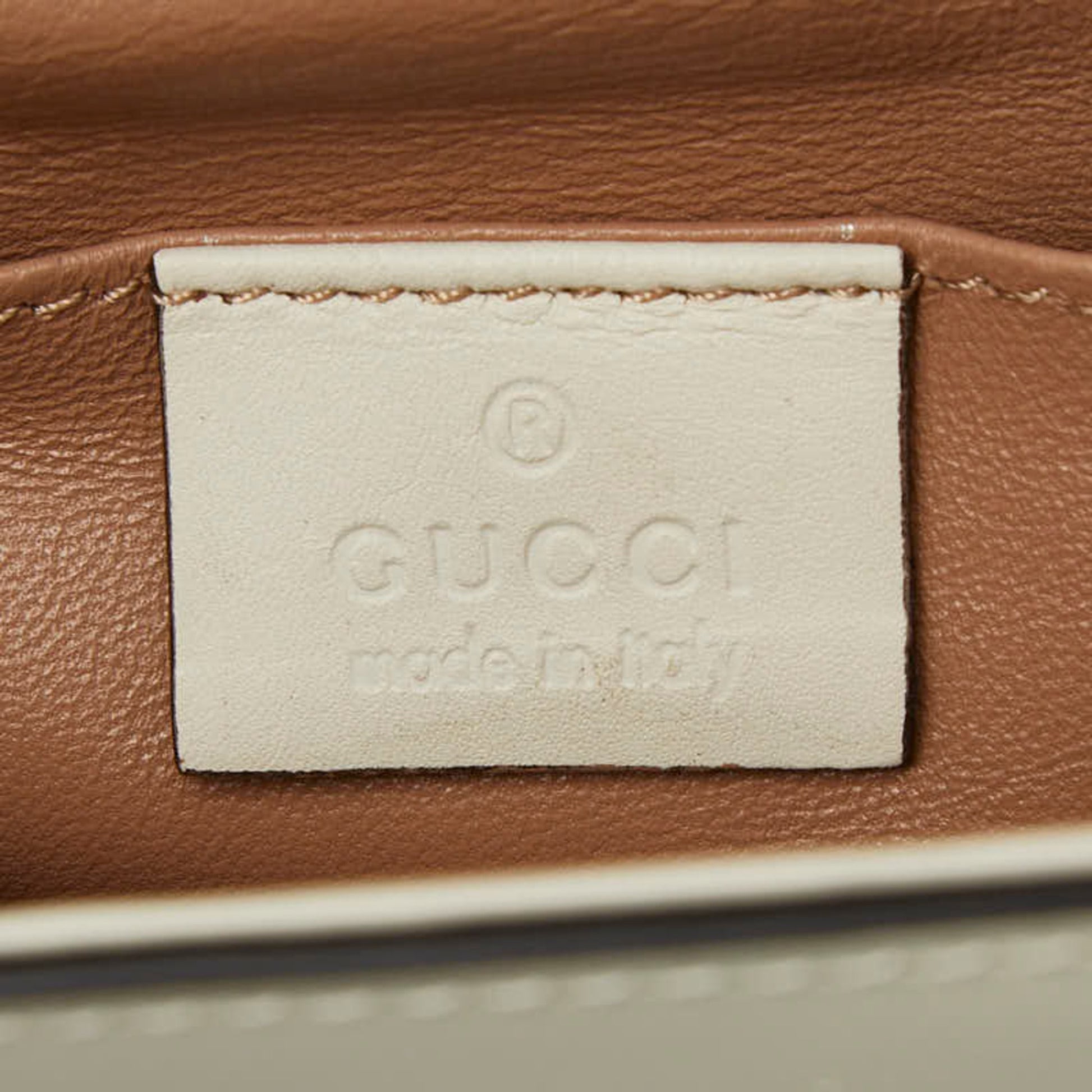 Gucci Multi-Color White Leather Handbag Shoulder Bag