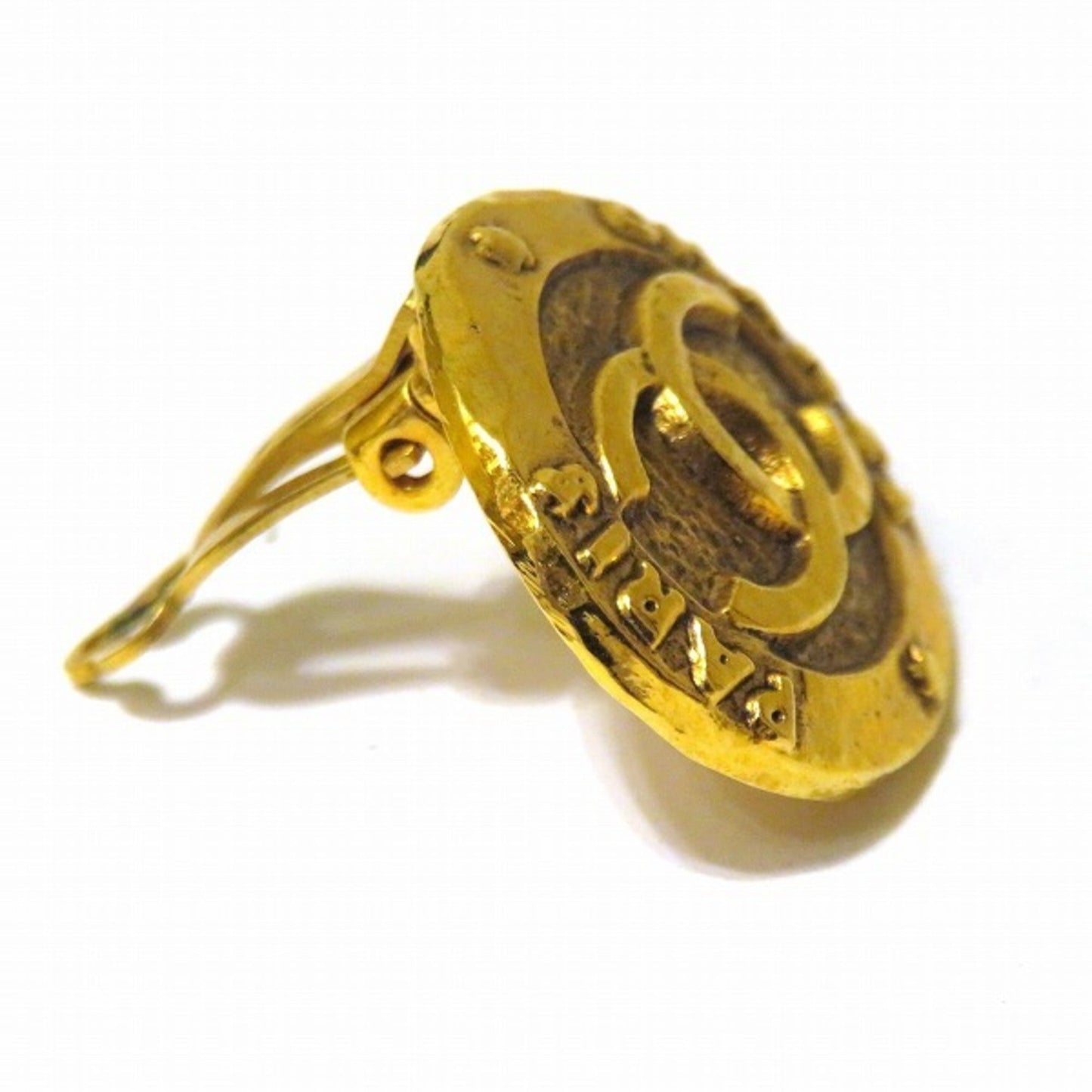 Chanel Coco Mark 28 Earrings Gold Ladies
