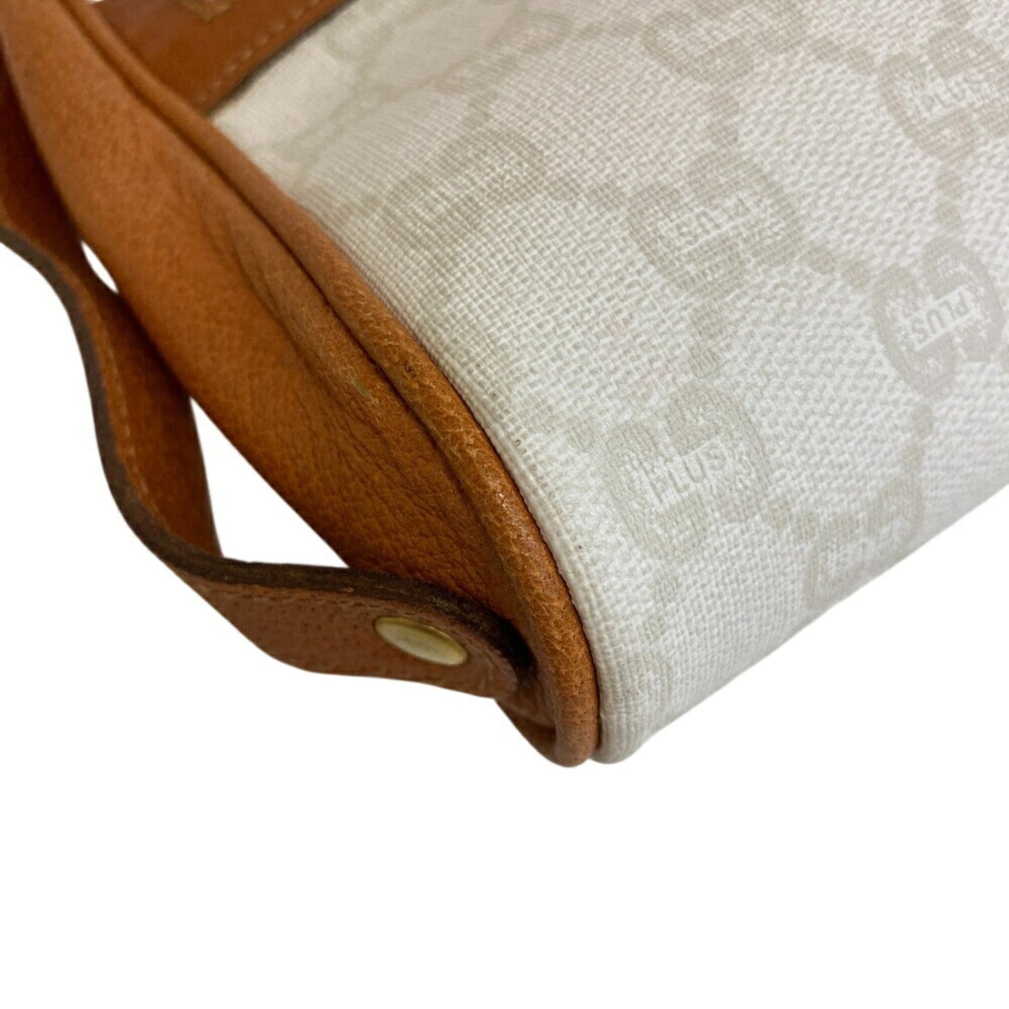 Gucci Gg Plus White Pvc Clutch Bag