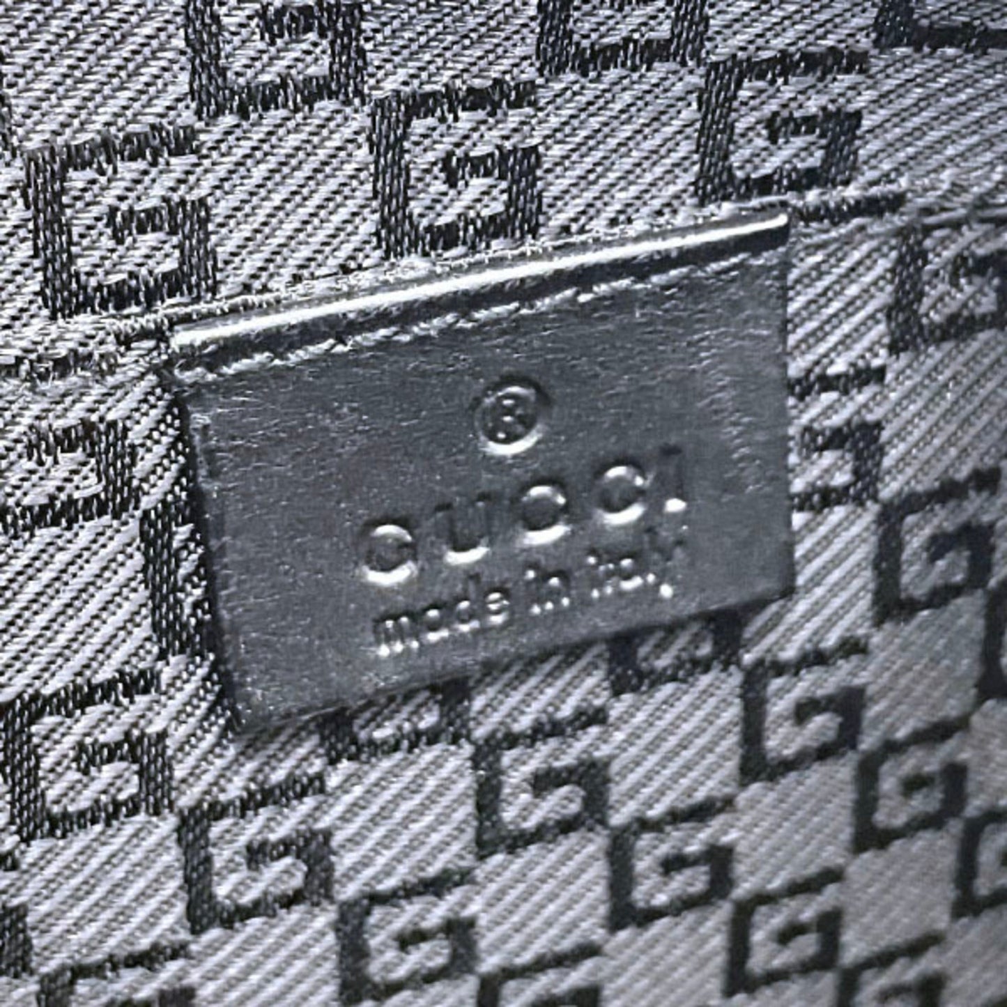 Gucci Black Nylon Leather Clutch Bag