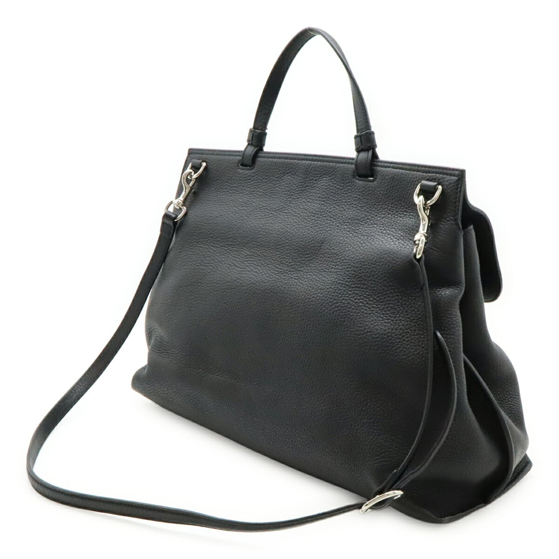 Gucci Black Bamboo Leather Handbag Shoulder Bag