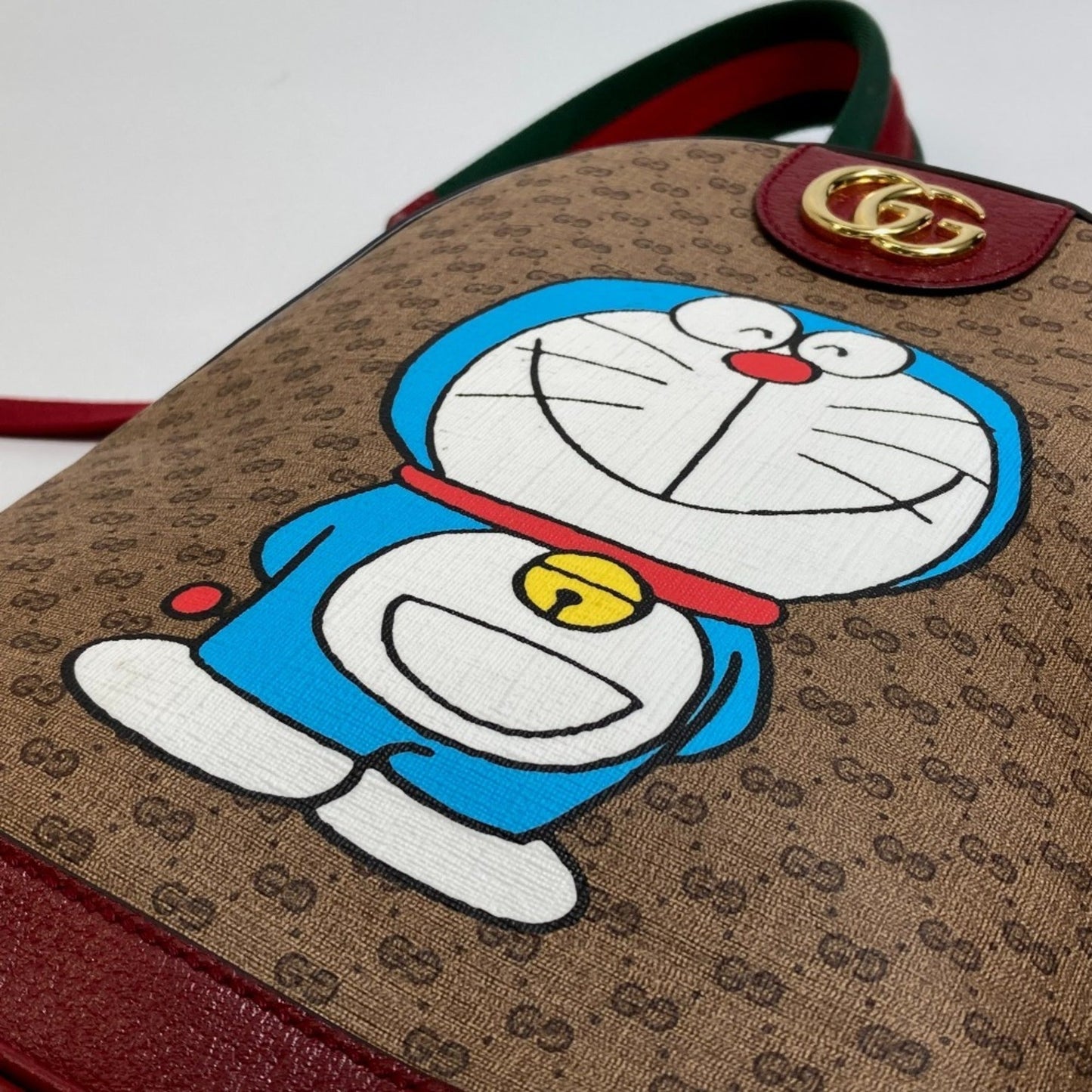 Gucci Beige Red Color Pvc Leather Backpack