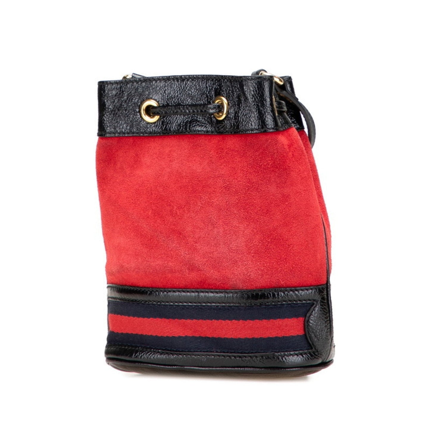 Gucci Black Red Color Suede Leather Shoulder Bag