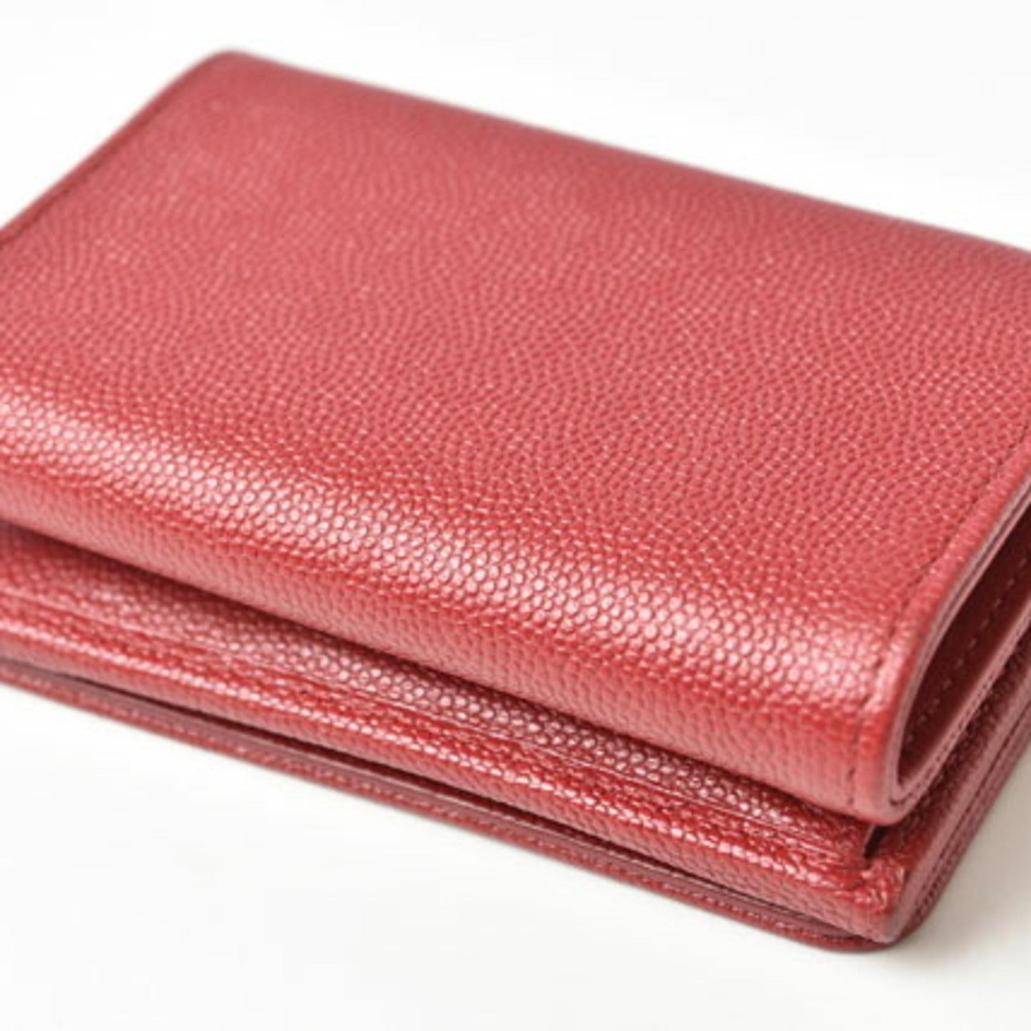 Chanel wallet  here mark caviar skin dark red