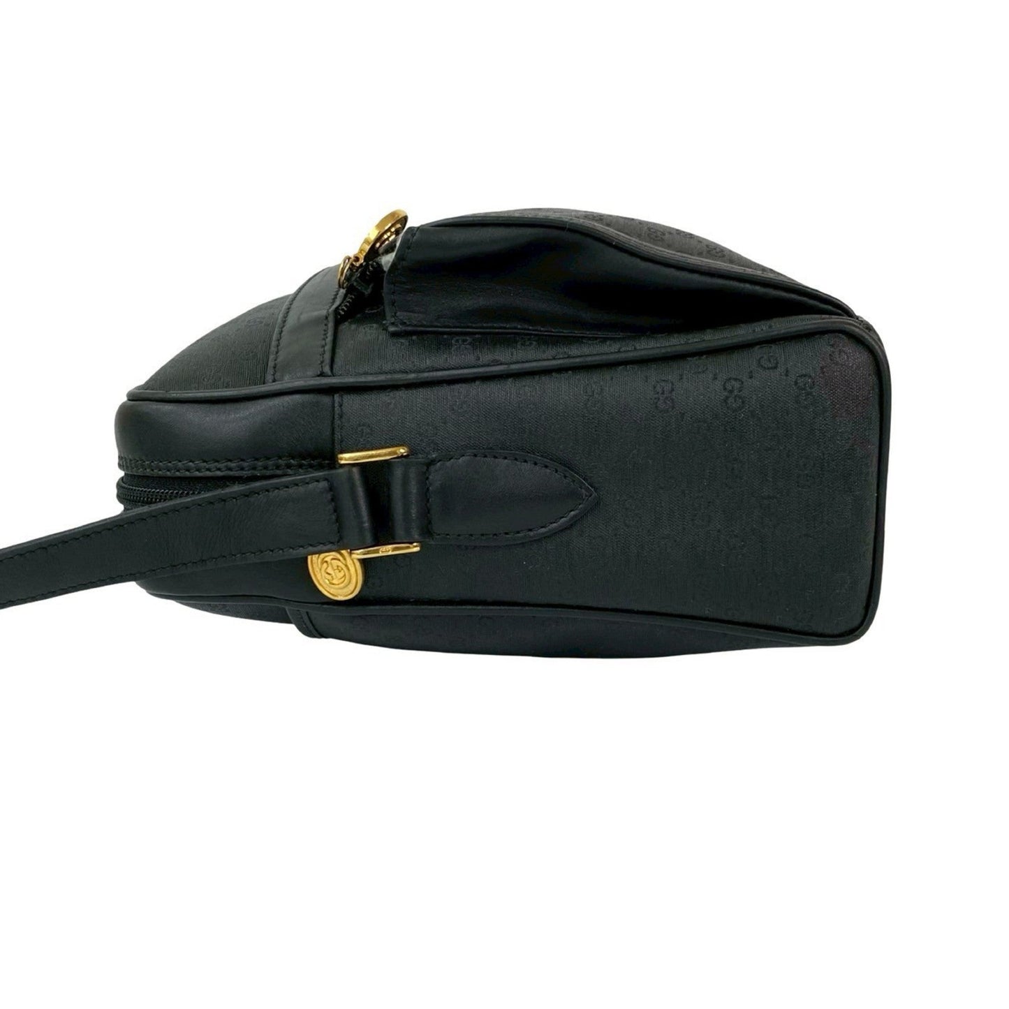 Gucci Black Leather Pvc Pochette Shoulder Bag