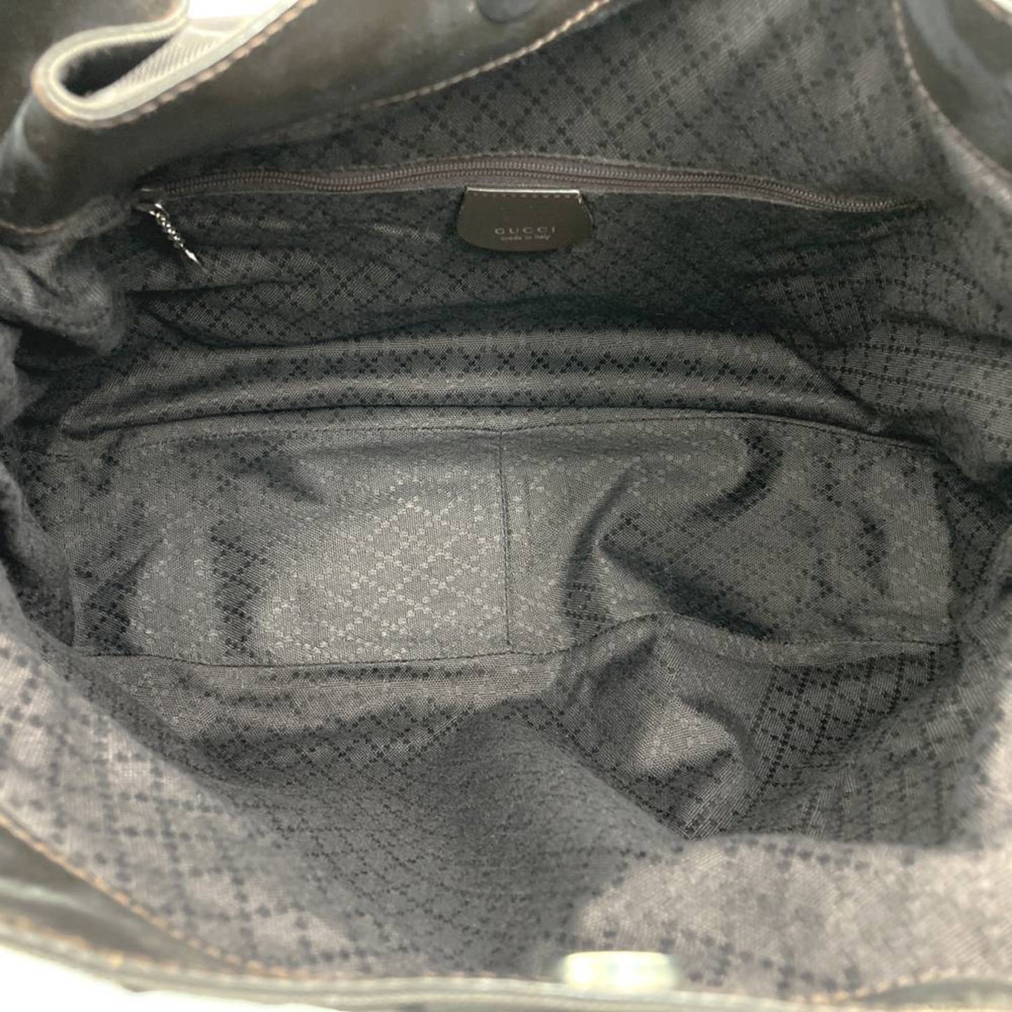 Gucci Brown Nylon Leather Shoulder Bag