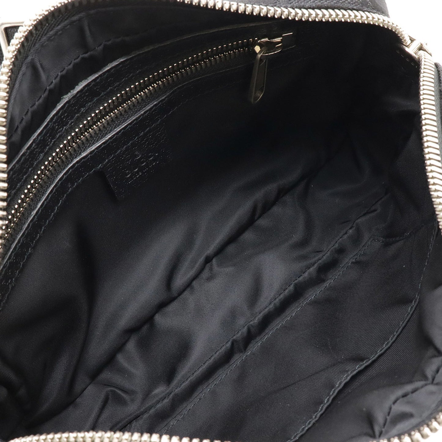 Gucci Black Nylon Canvas Leather Sling Bag
