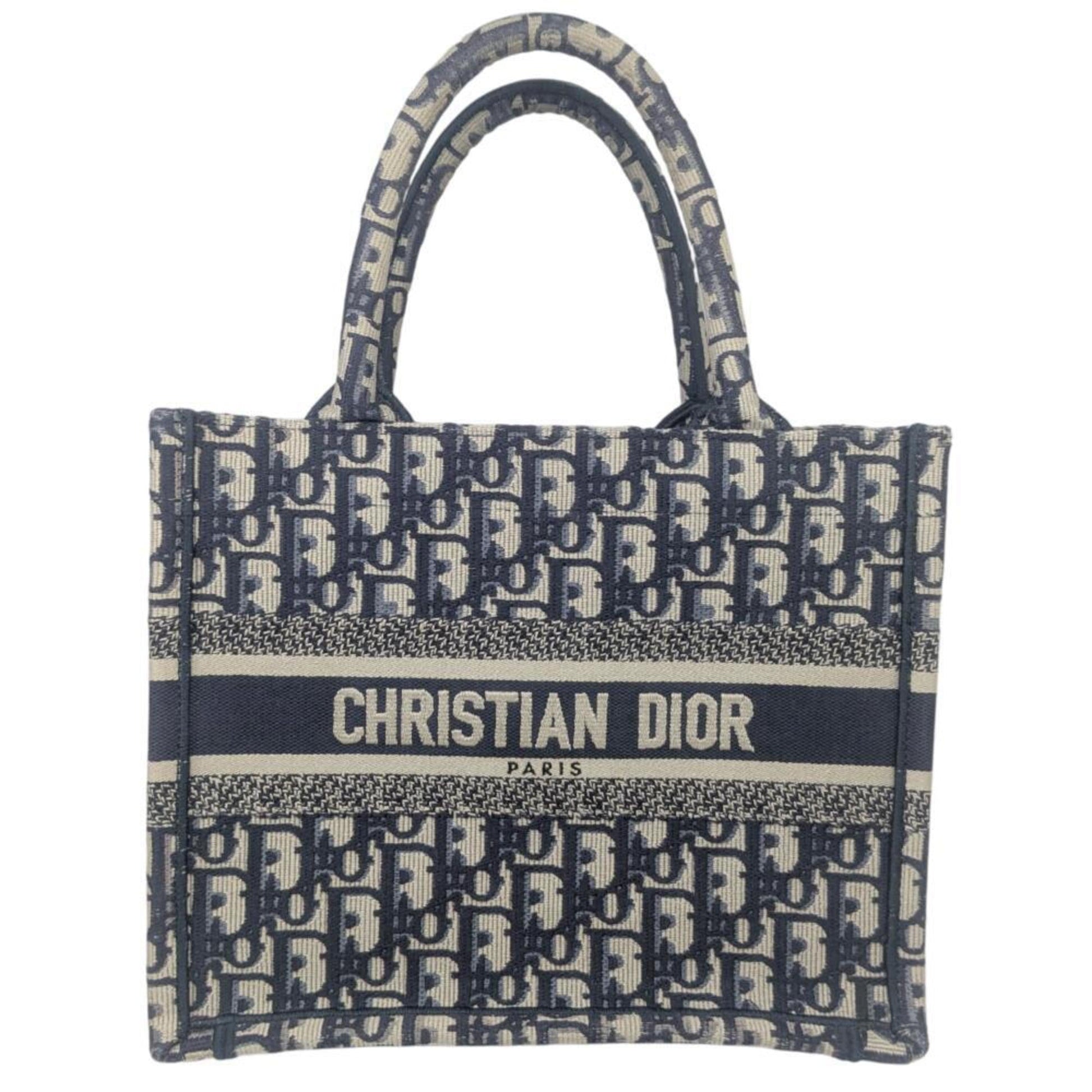 Dior Handbag Christian Tote Bag 5 Canvas Blue Navy