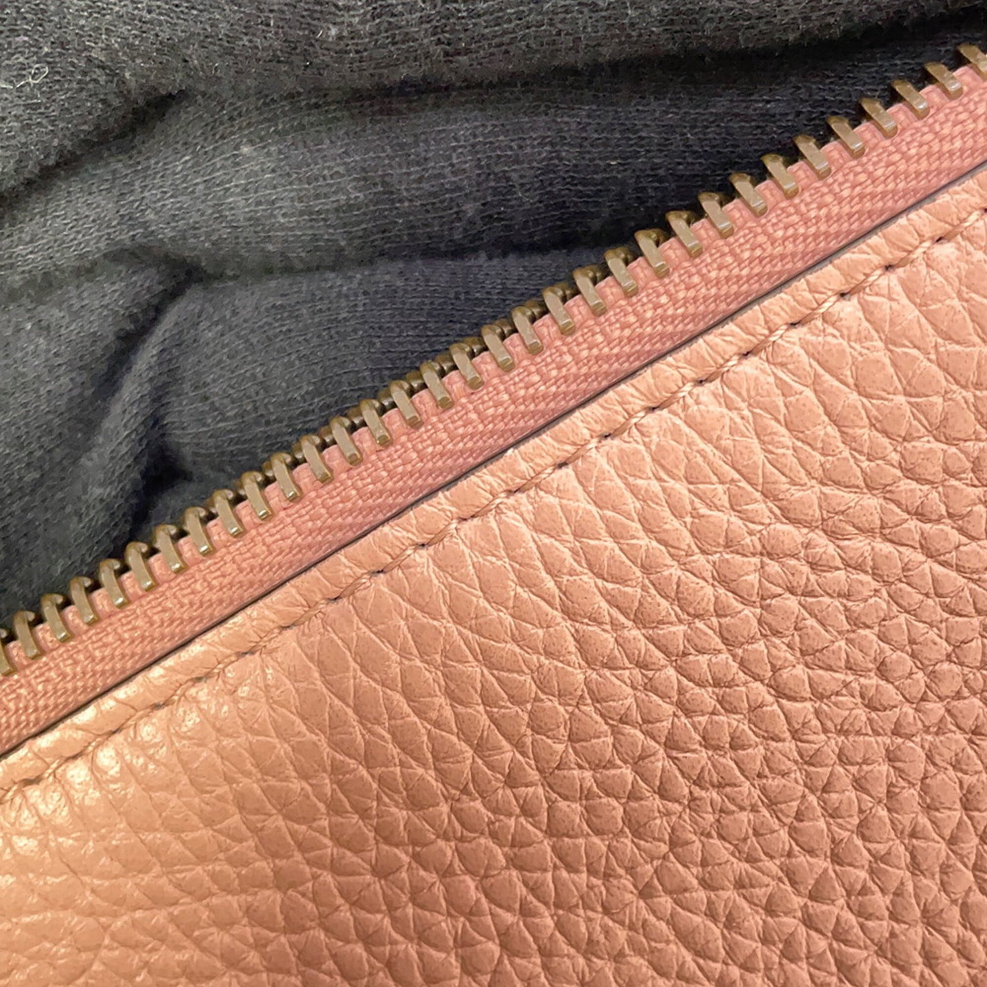Gucci Brown Pink Leather Clutch Bag