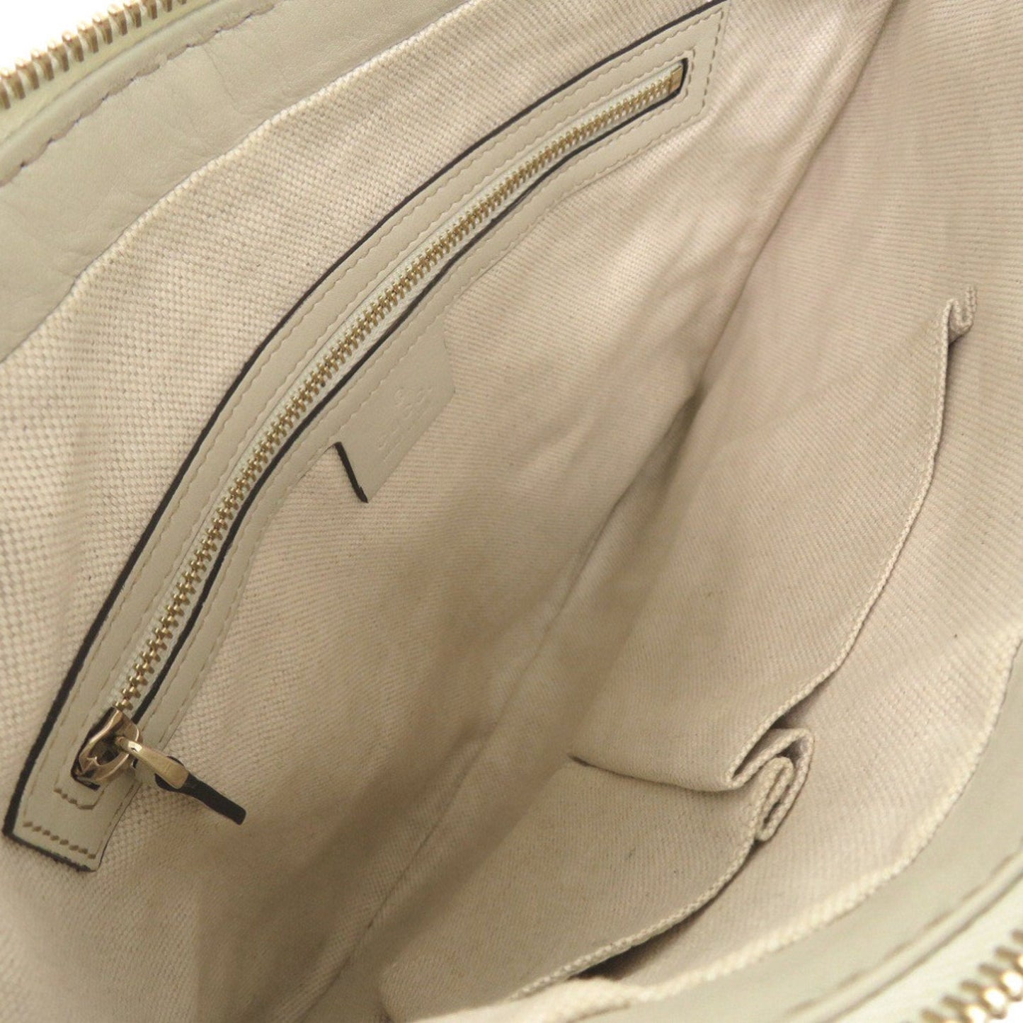 Gucci Guccissima Ivory Leather Shoulder Bag