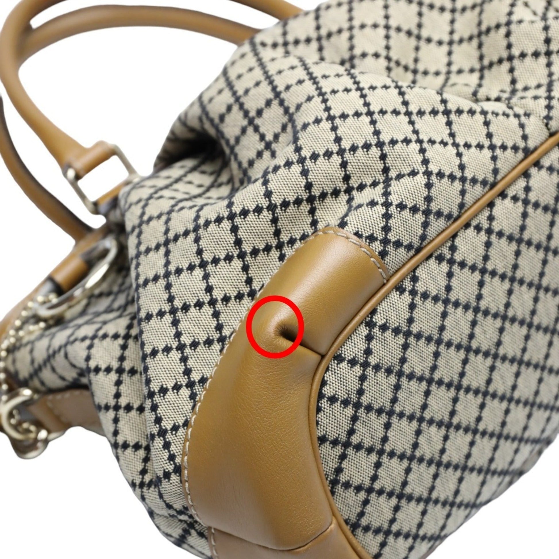 Gucci Beige Brown Canvas Shoulder Bag Tote Bag